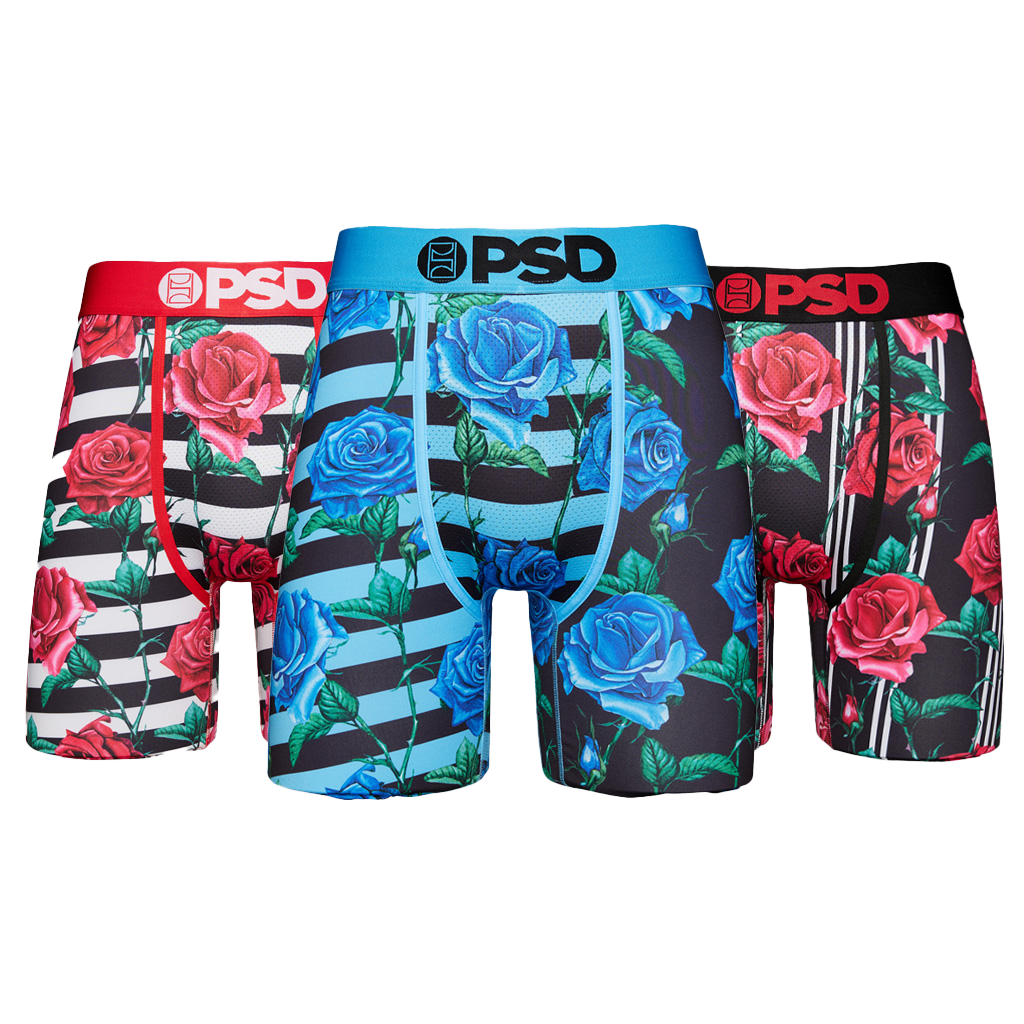 PSD Men's Striped Rose Underwear-3PK-Multi-Color - Hibbett