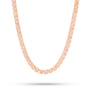 King Ice 5mm Pink Gold Single Row Tennis Chain