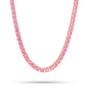 King Ice 5mm Pink Gold Single Row Tennis Chain