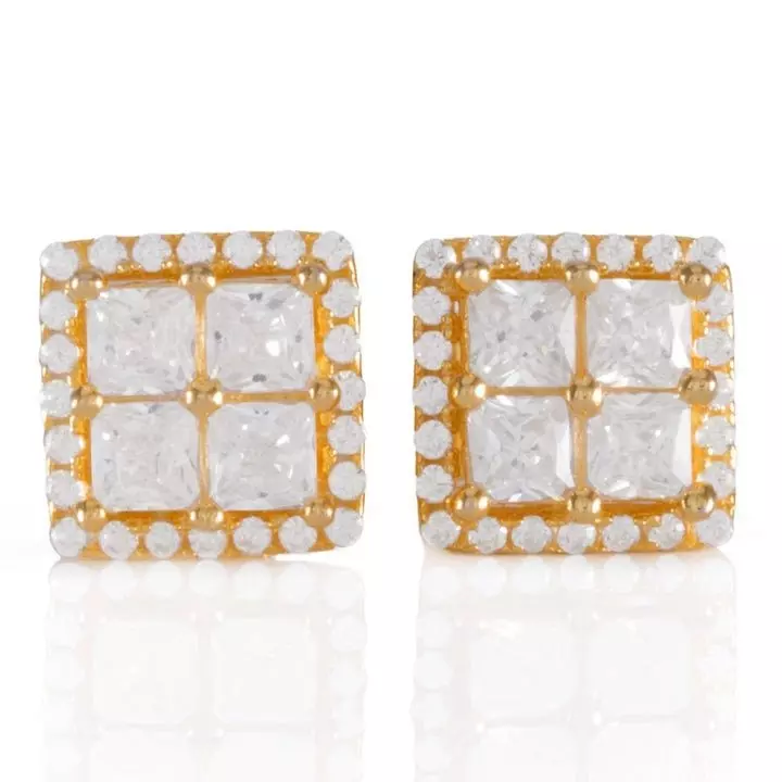 King Ice Layered Stud Earrings - GOLD