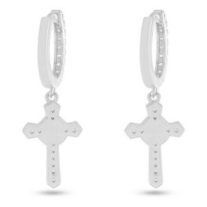 King Ice Iced Wrapped Cross Earrings