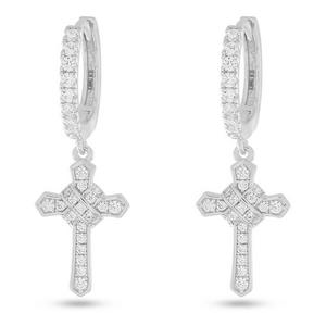 King Ice Iced Wrapped Cross Earrings