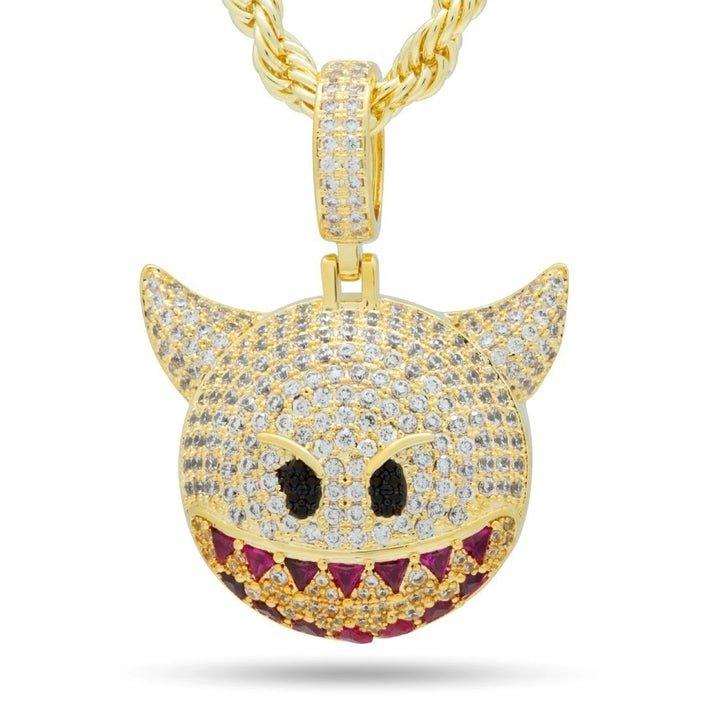King Ice Devil Emoji Necklace - GOLD Thumbnail View 1