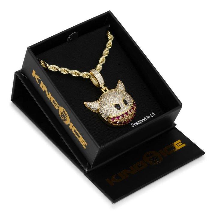 King Ice Devil Emoji Necklace - GOLD Thumbnail View 5