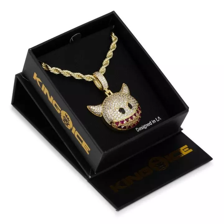 King Ice Devil Emoji Necklace - GOLD