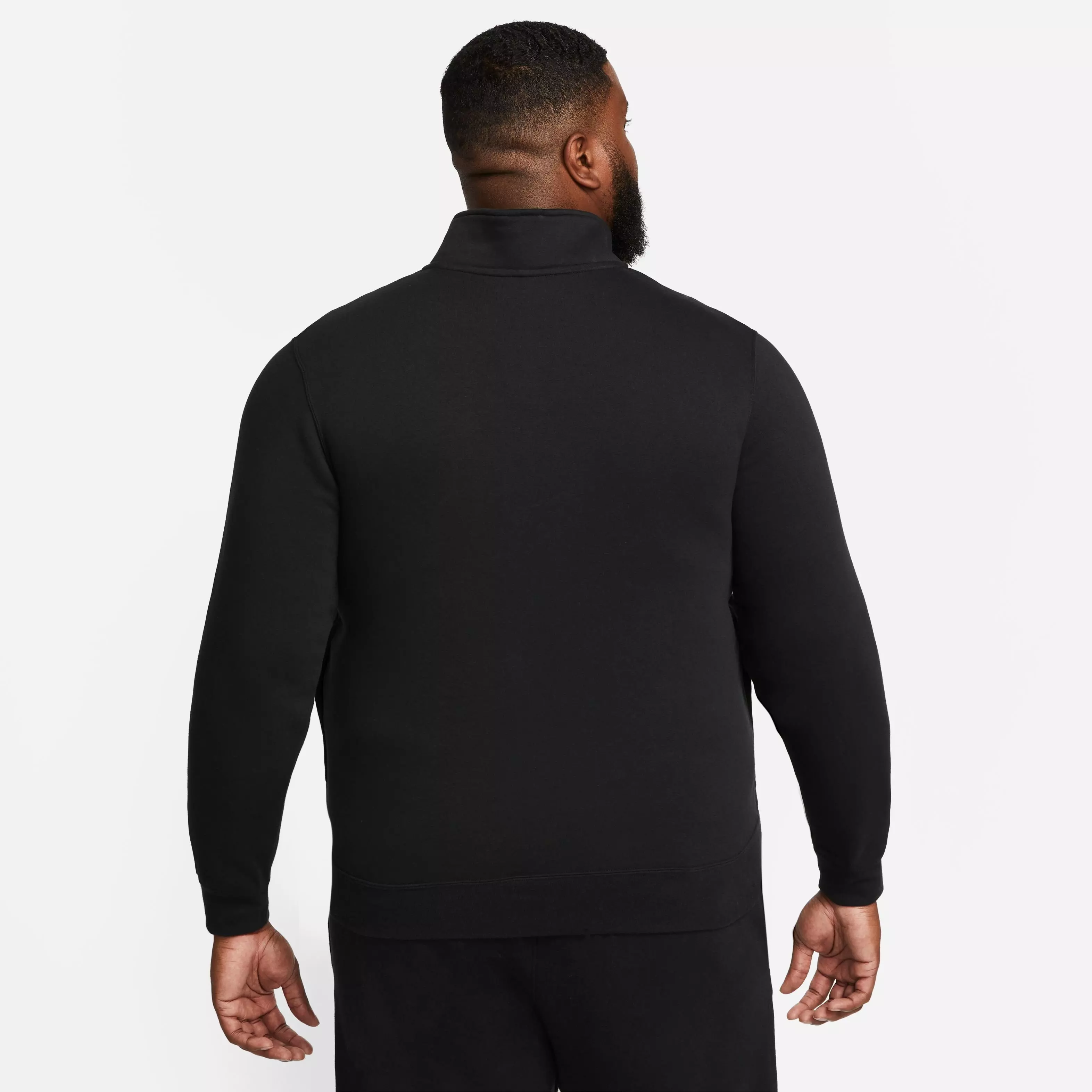 Nike Men's Sportswear Brushed-Back 1/2-Zip Pullover-Black - BLACK