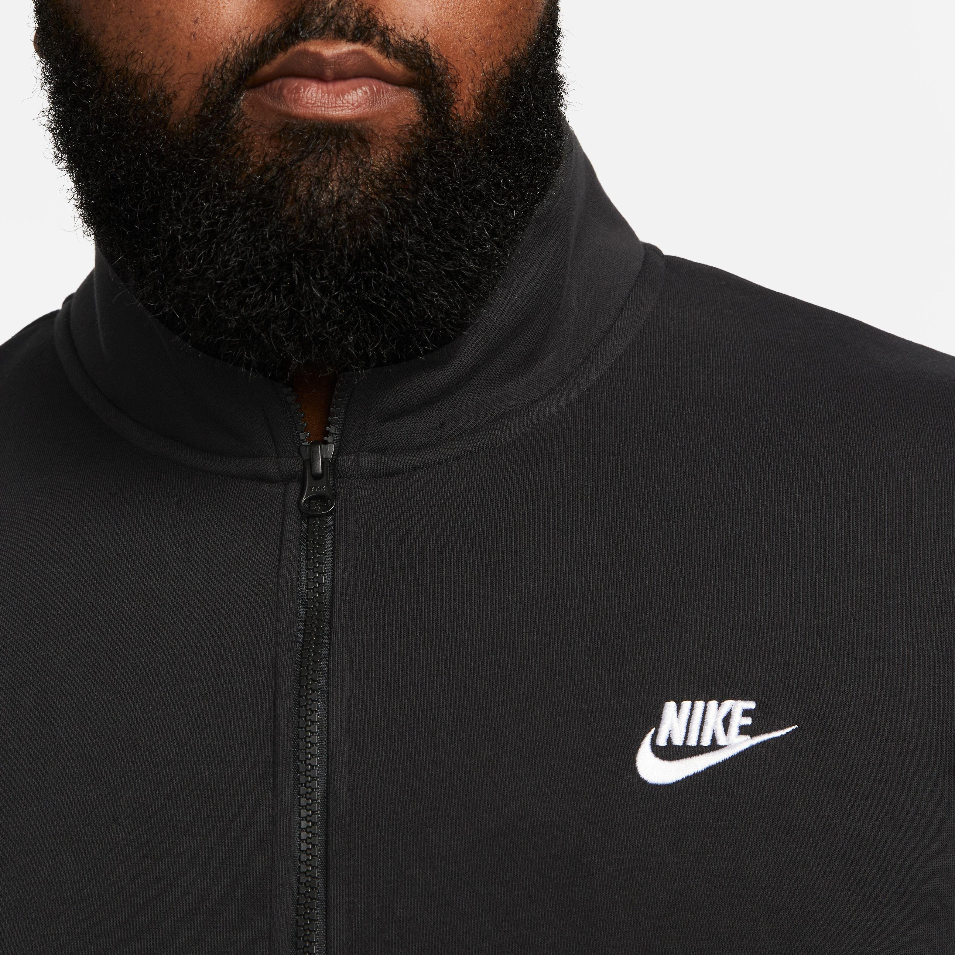 Nike Men's Sportswear Brushed-Back 1/2-Zip Pullover-Black - BLACK Thumbnail View 13