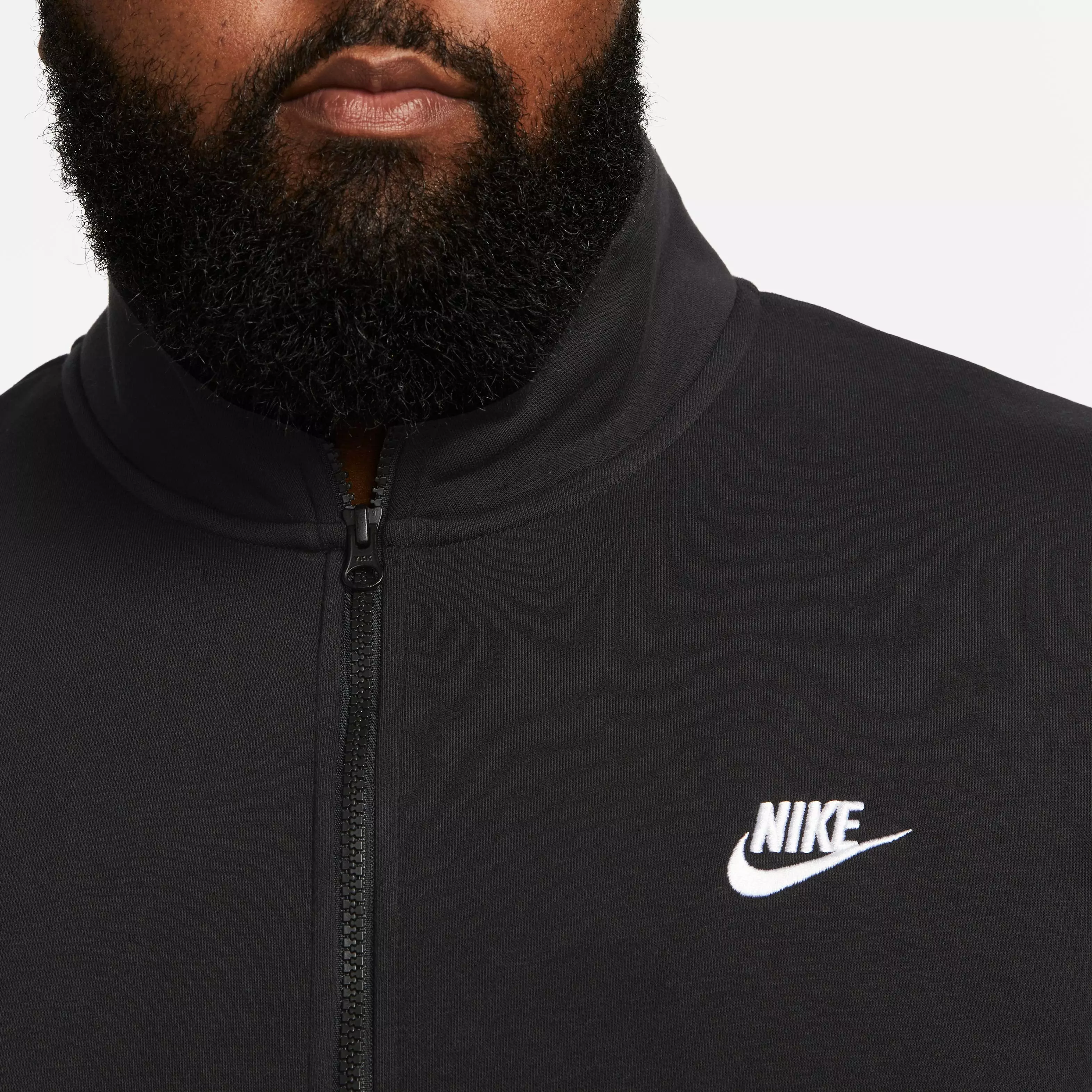 Nike Men's Sportswear Brushed-Back 1/2-Zip Pullover-Black - BLACK