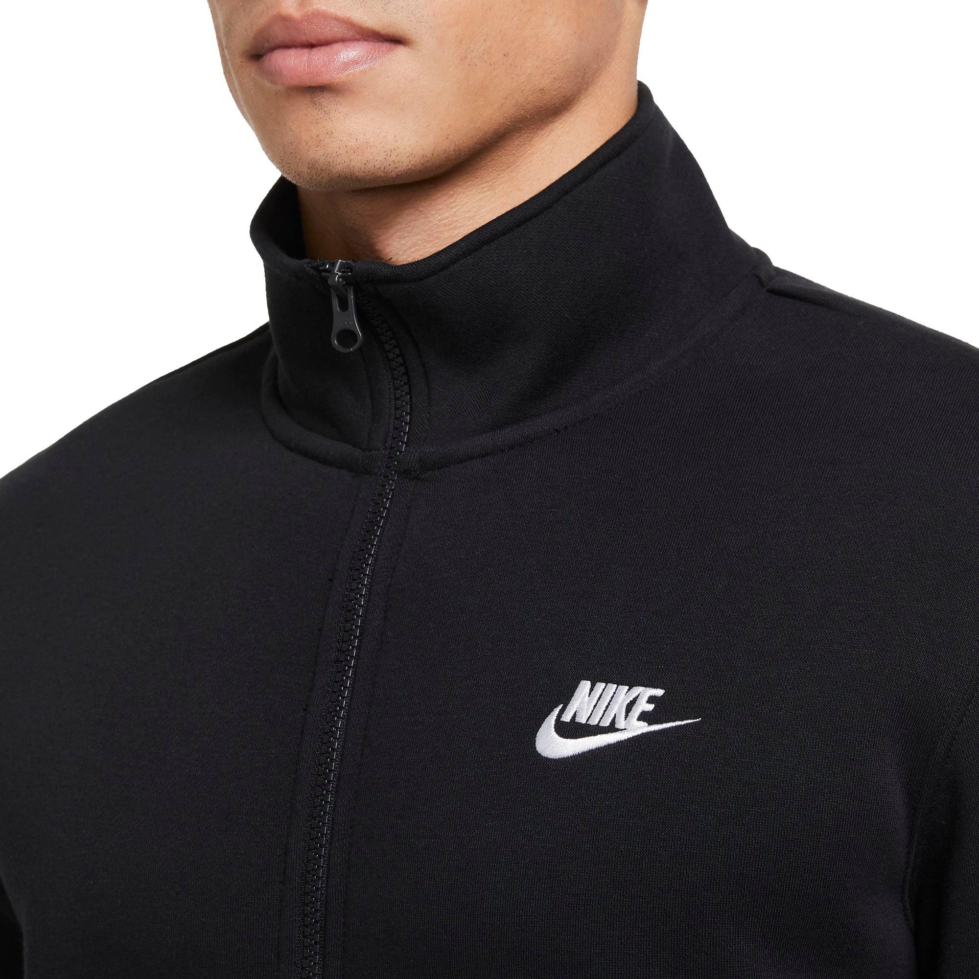 Nike Men's Sportswear Brushed-Back 1/2-Zip Pullover-Black - BLACK Thumbnail View 3