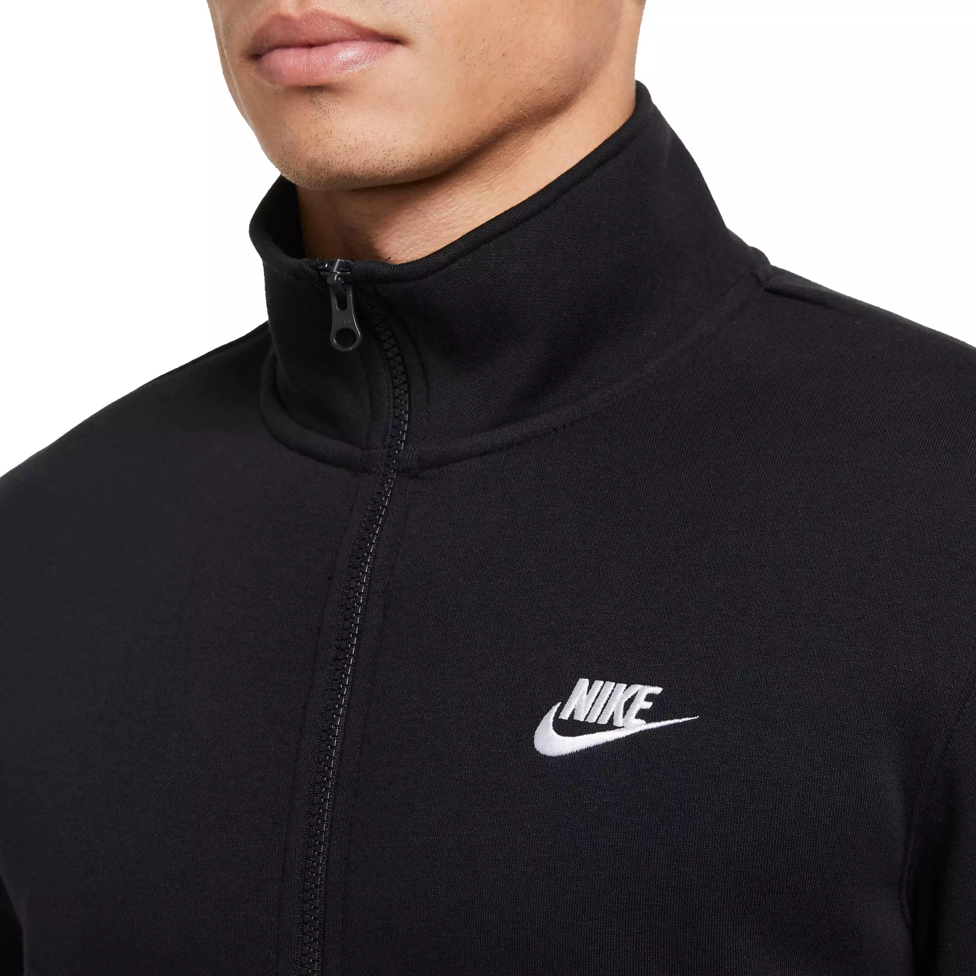 Nike Men's Sportswear Brushed-Back 1/2-Zip Pullover-Black