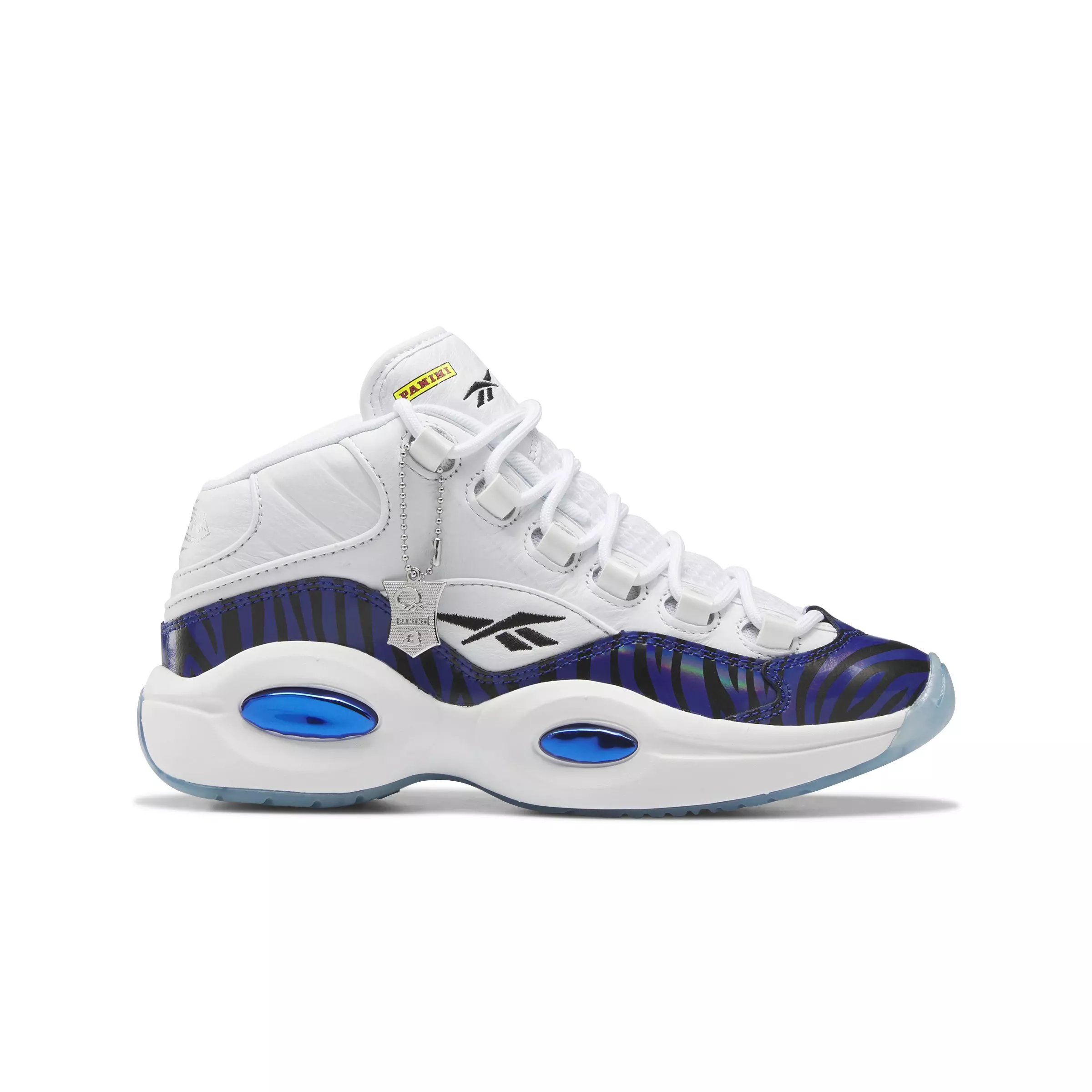 Reebok x Panini Question Mid "White/Cobalt/Black" Grade School Kids' Basketball Shoe - WHITE/COBALT/BLACK