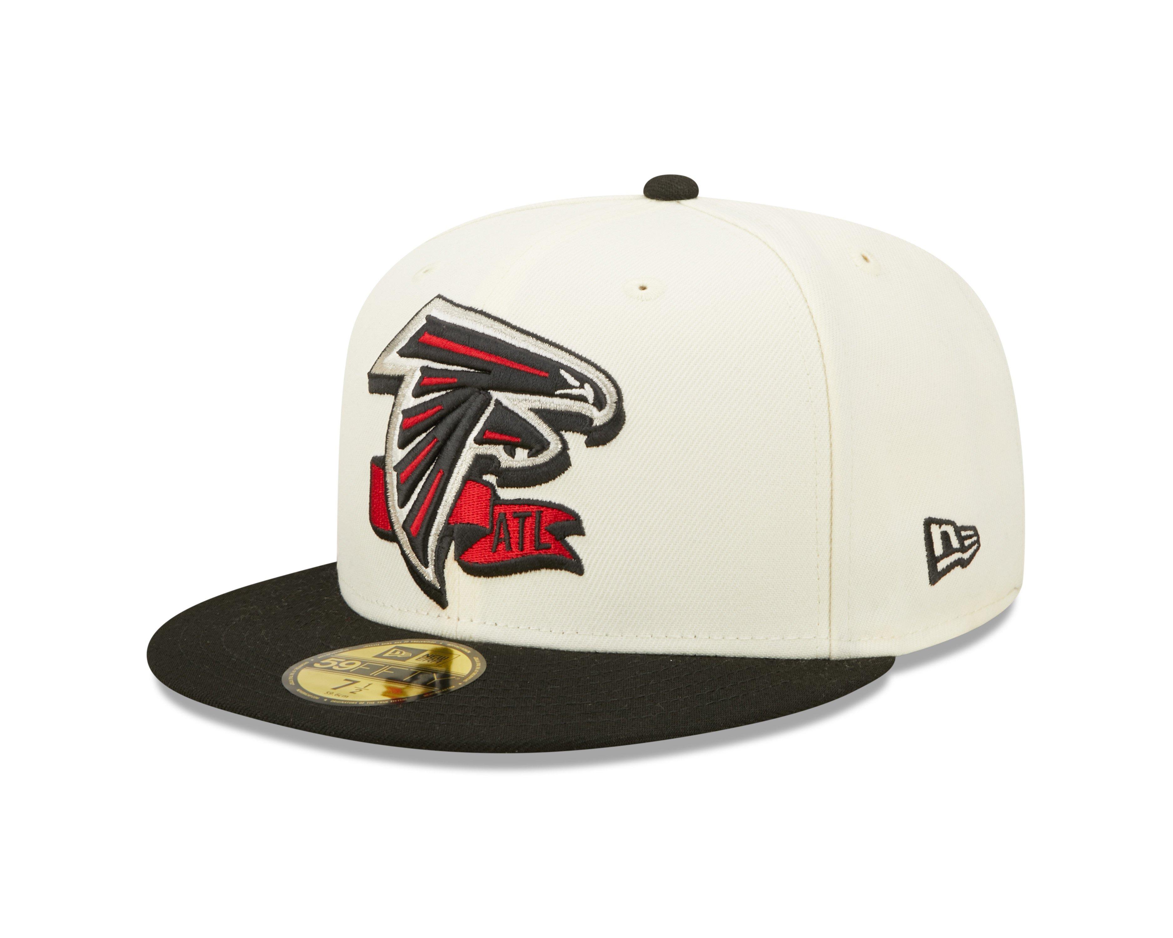 Atlanta Falcons Hat Cap Fitted Mens 7 1/4 Black Red New Era NFL Football