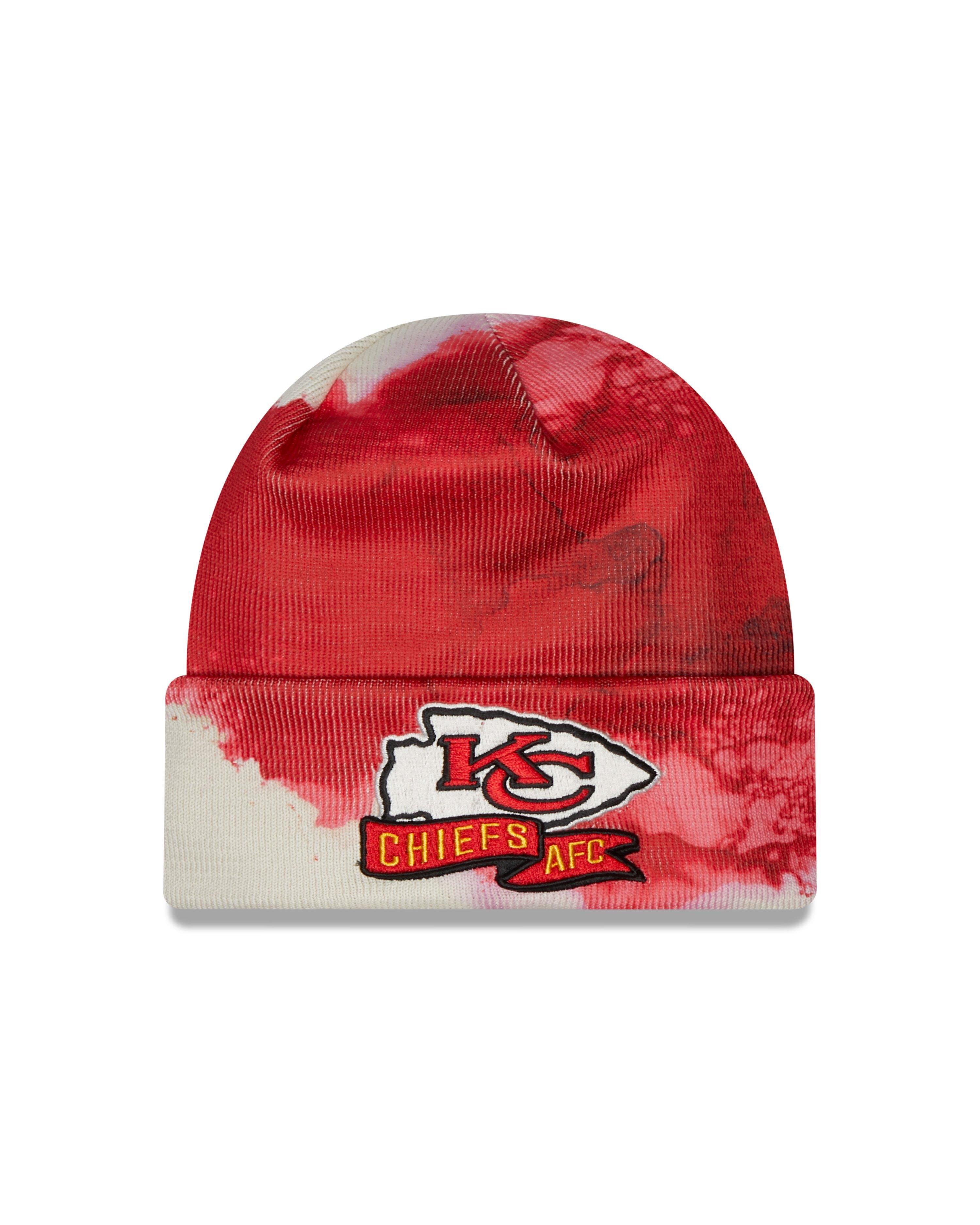 Official New Era Kansas City Chiefs Sideline Red Bobble Beanie Hat  A11230_B85