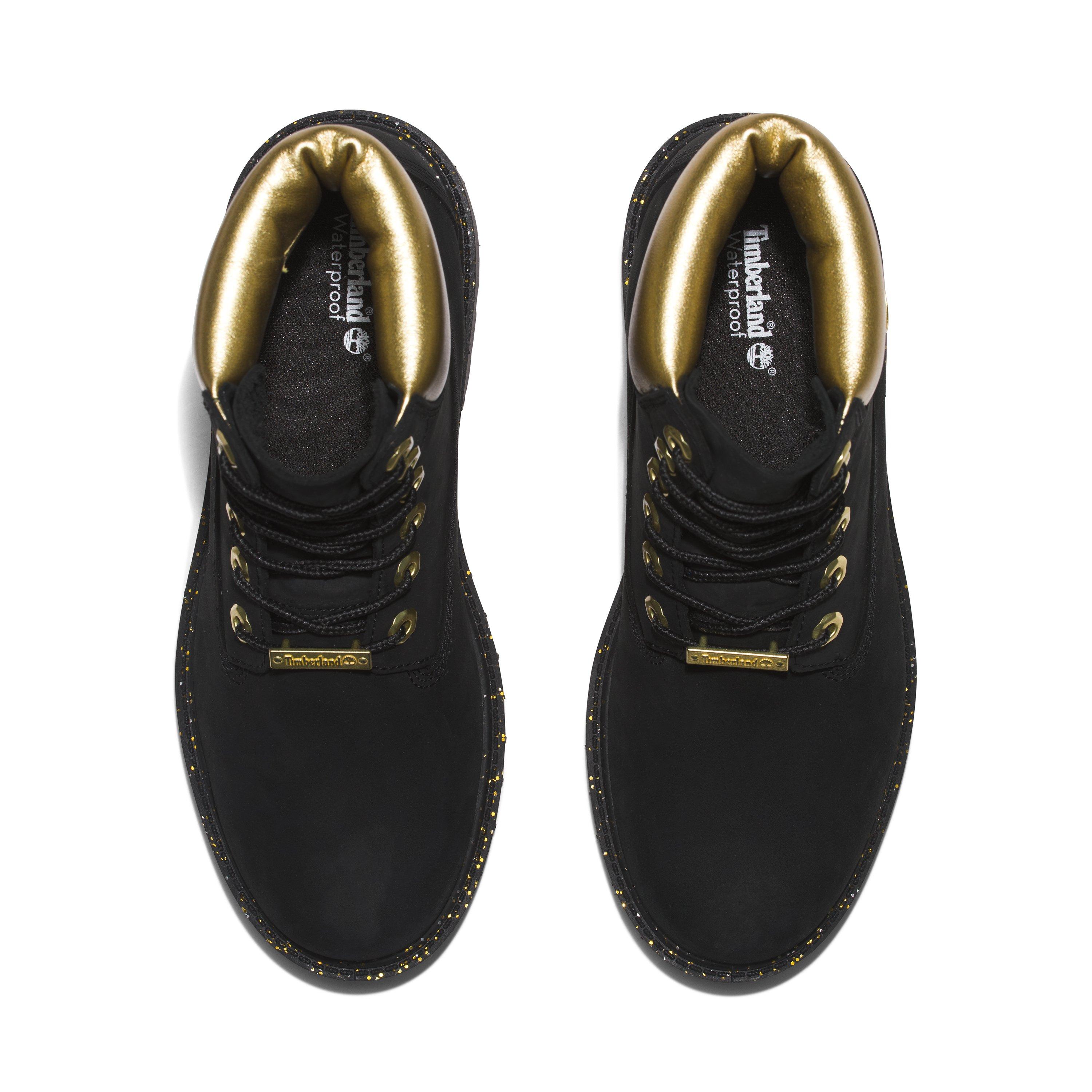 Timberland black and hot sale gold boots