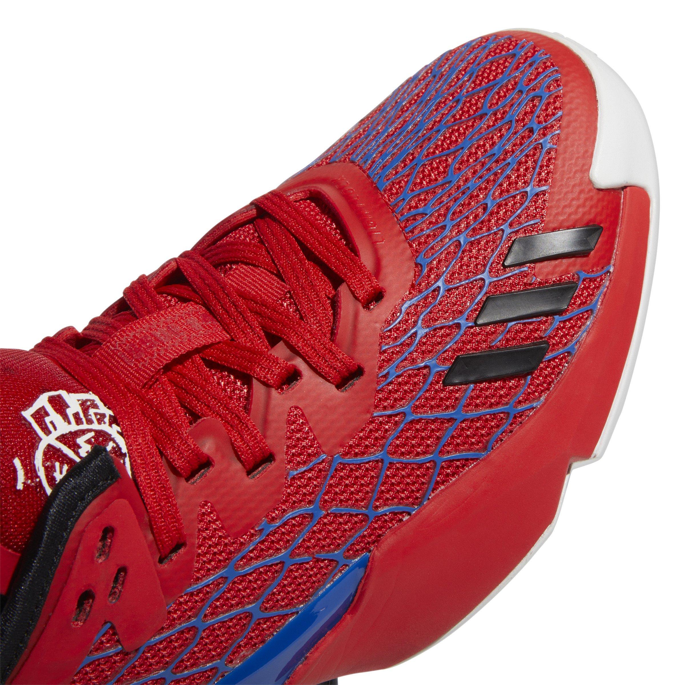 adidas D.O.N. Issue #4 "Blue/Vivid Red/Black" Grade School Kids' Basketball Shoe - RED/BLUE Thumbnail View 5