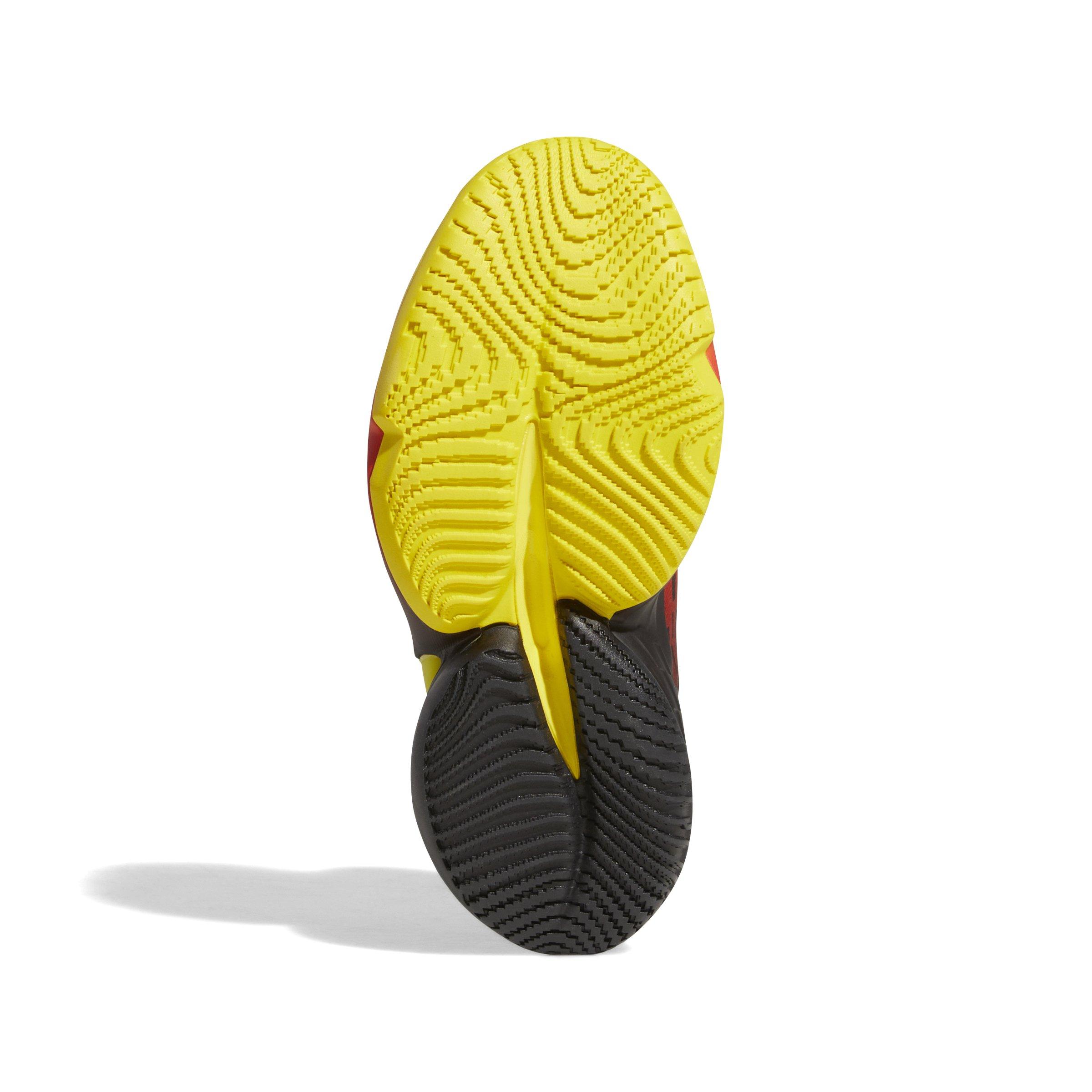 adidas D.O.N. Issue #4 "Red/Core Black" Grade School Kids' Basketball Shoe - BLACK/RED/YELLOW Thumbnail View 5