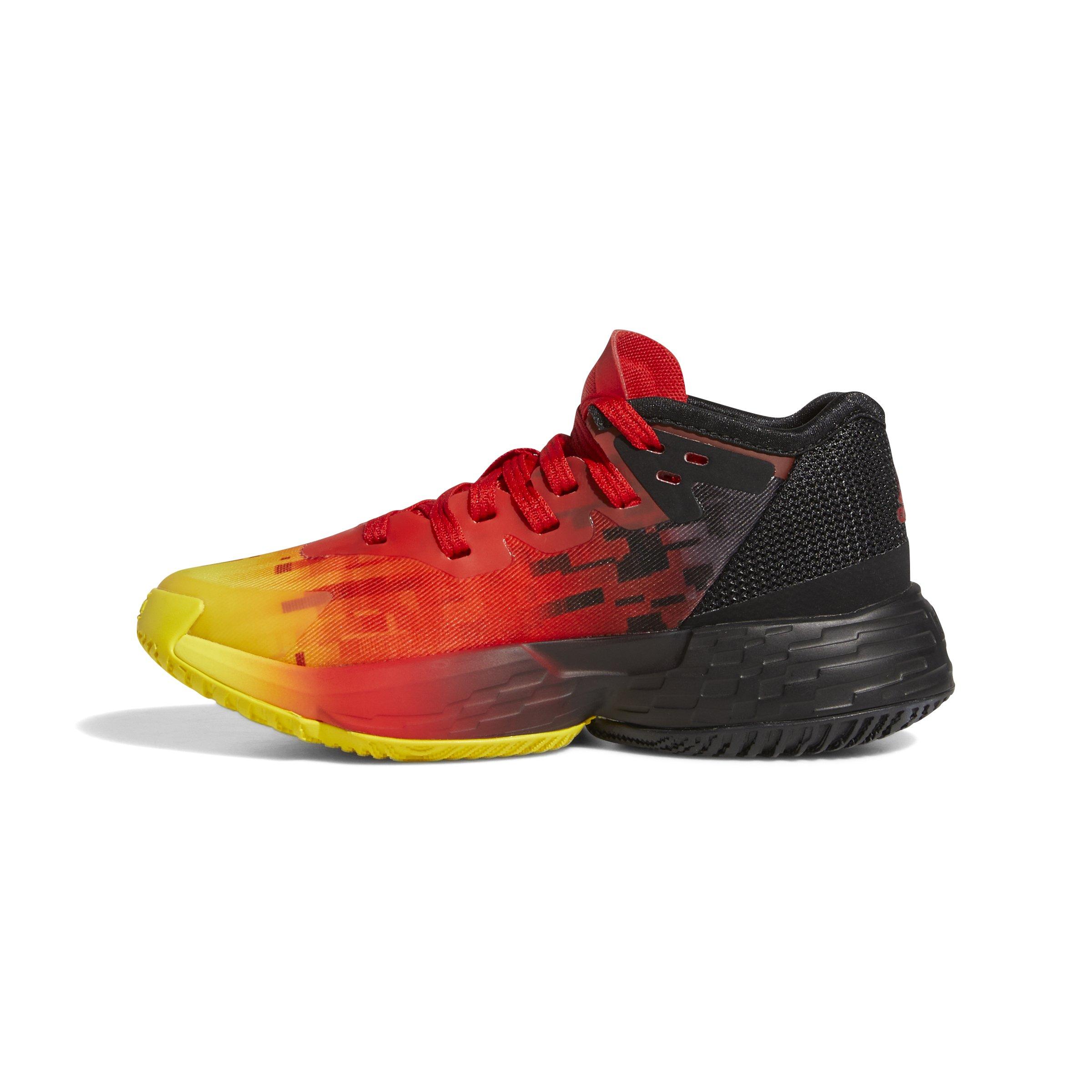 adidas D.O.N. Issue #4 "Red/Core Black" Grade School Kids' Basketball Shoe - BLACK/RED/YELLOW Thumbnail View 2