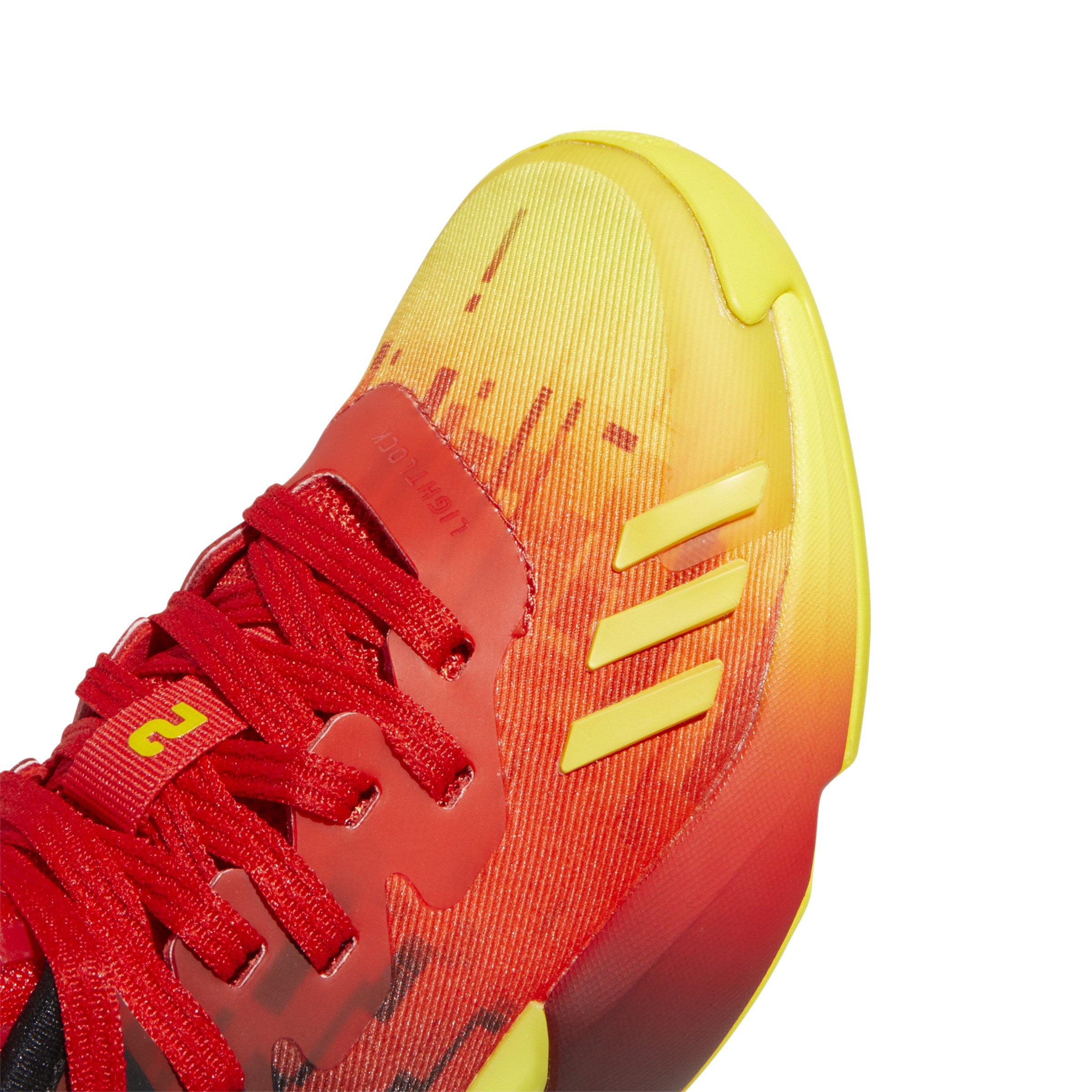 adidas D.O.N. Issue #4 "Red/Core Black" Grade School Kids' Basketball Shoe - BLACK/RED/YELLOW Thumbnail View 4