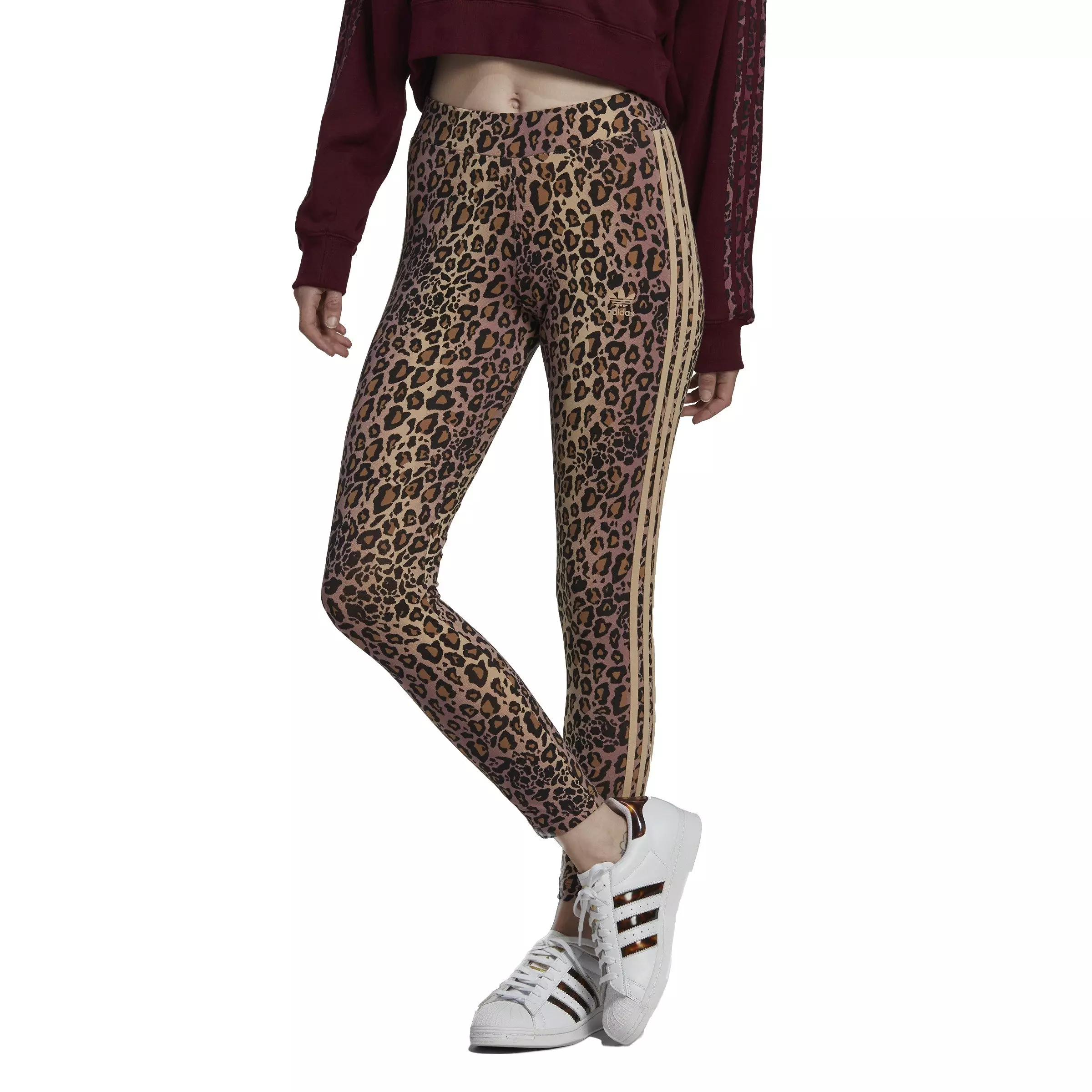 adidas Women's Cheetah All Over Print Leggings-Multi-Color - BLACK
