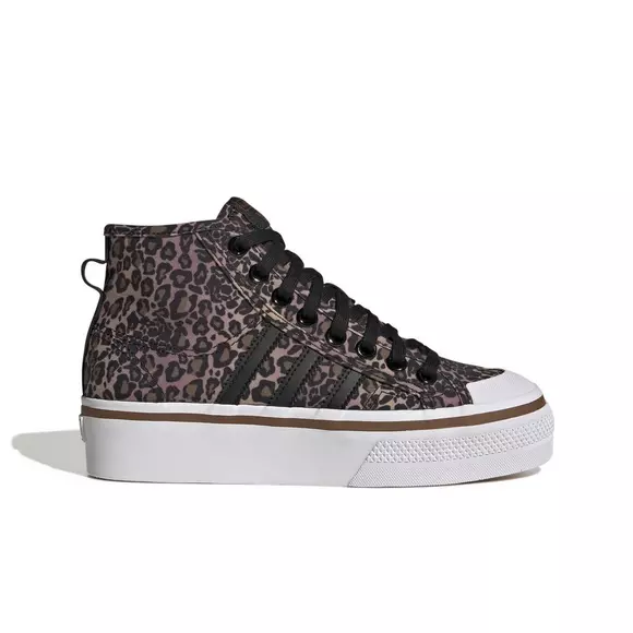 sko Op Dom adidas Originals Nizza Platform Mid "Core Black/Ftwr White/Wil Brown"  Women's Shoe - Hibbett | City Gear