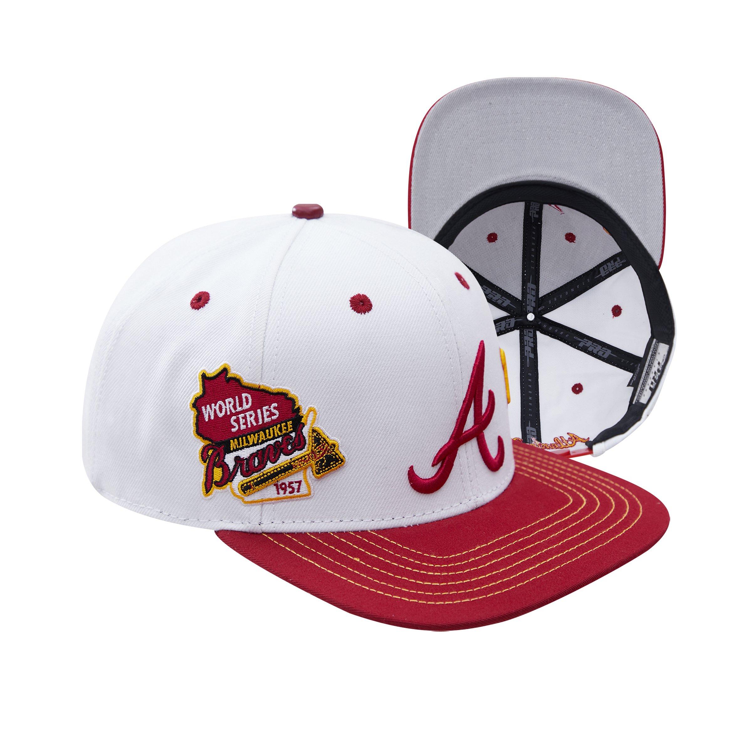 Pro Standard Atlanta Braves Off White Pink Undervisor Snapback Hat -  Hibbett