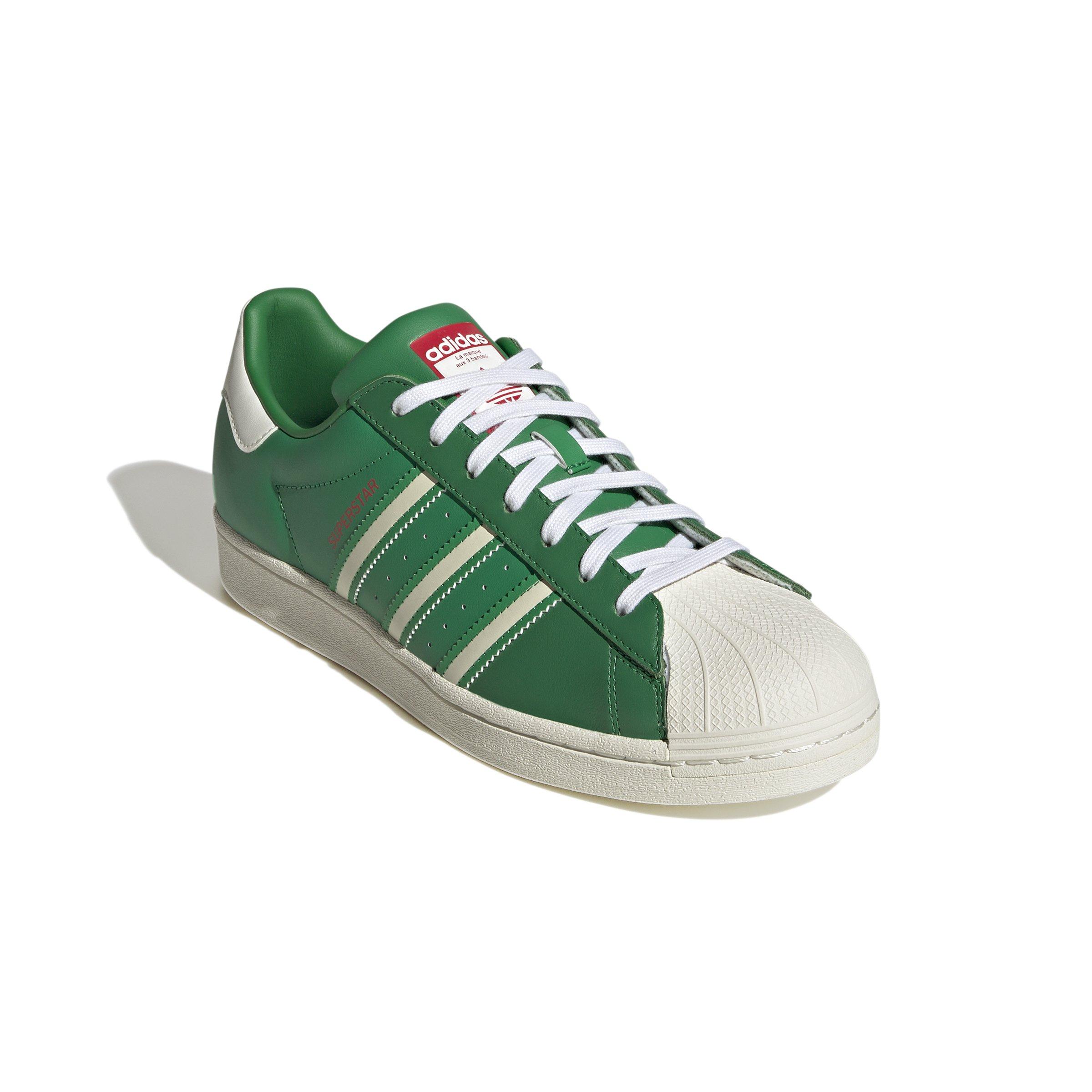 White and outlet green adidas superstar