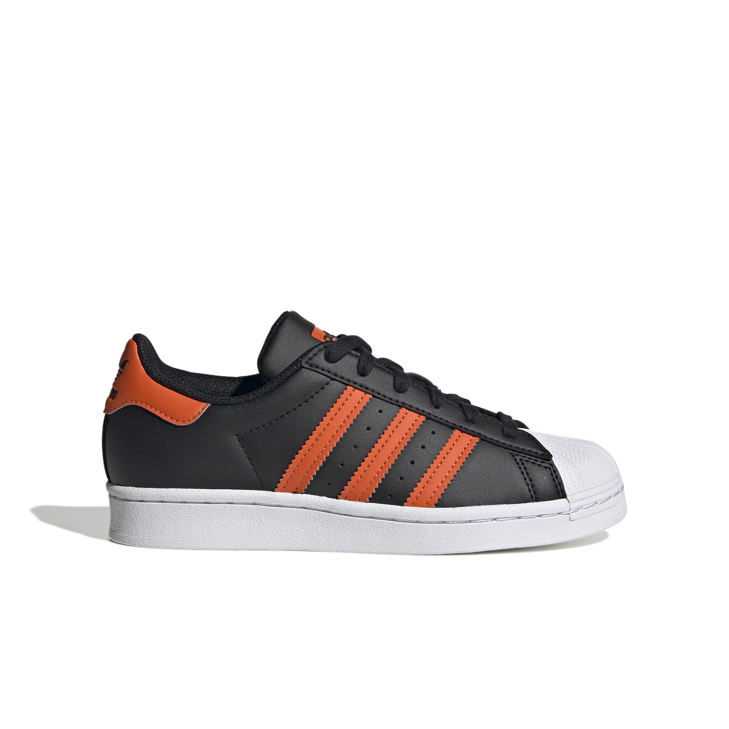 adidas Superstar Core Black Orange Grade School Boys Shoe