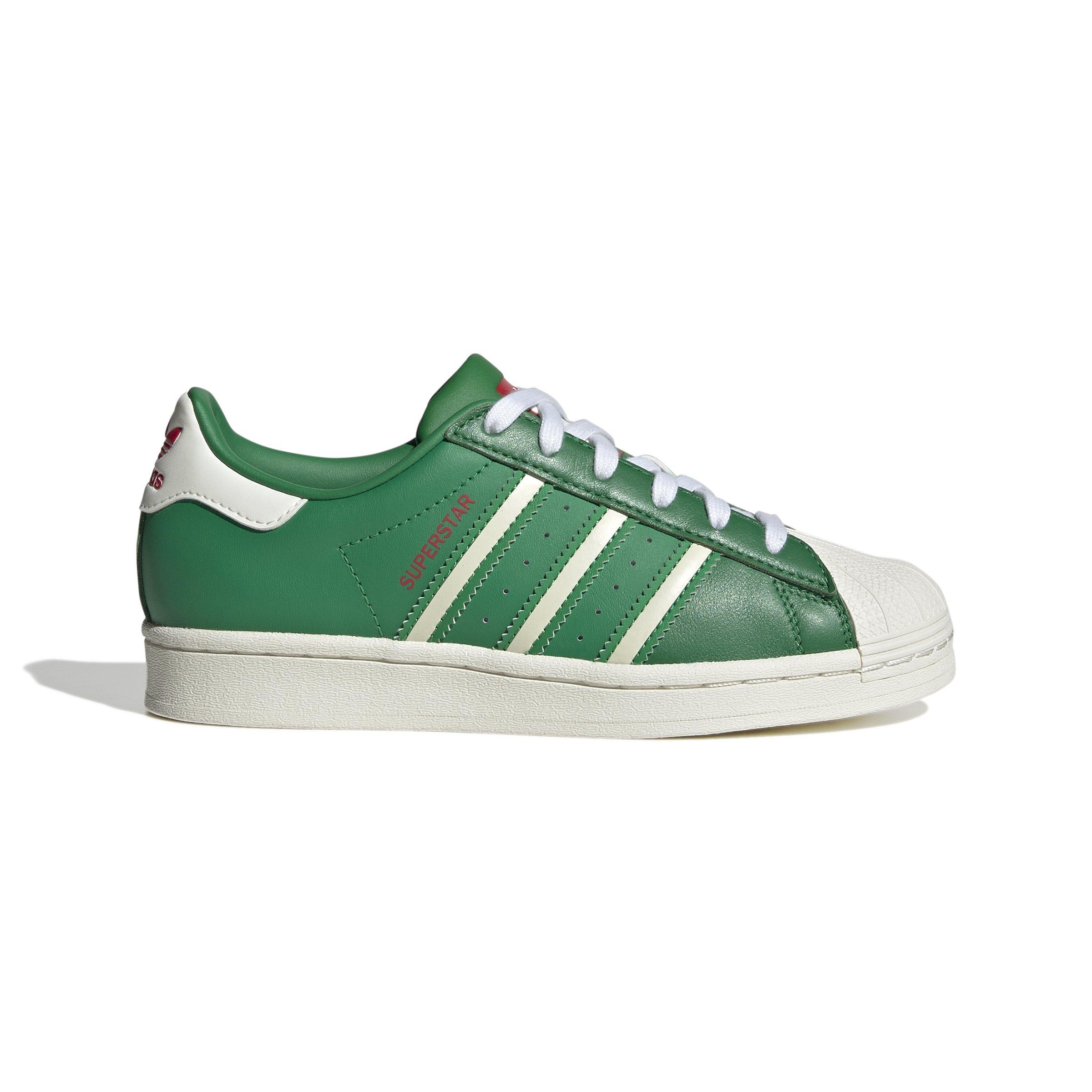 green adidas superstar trainers