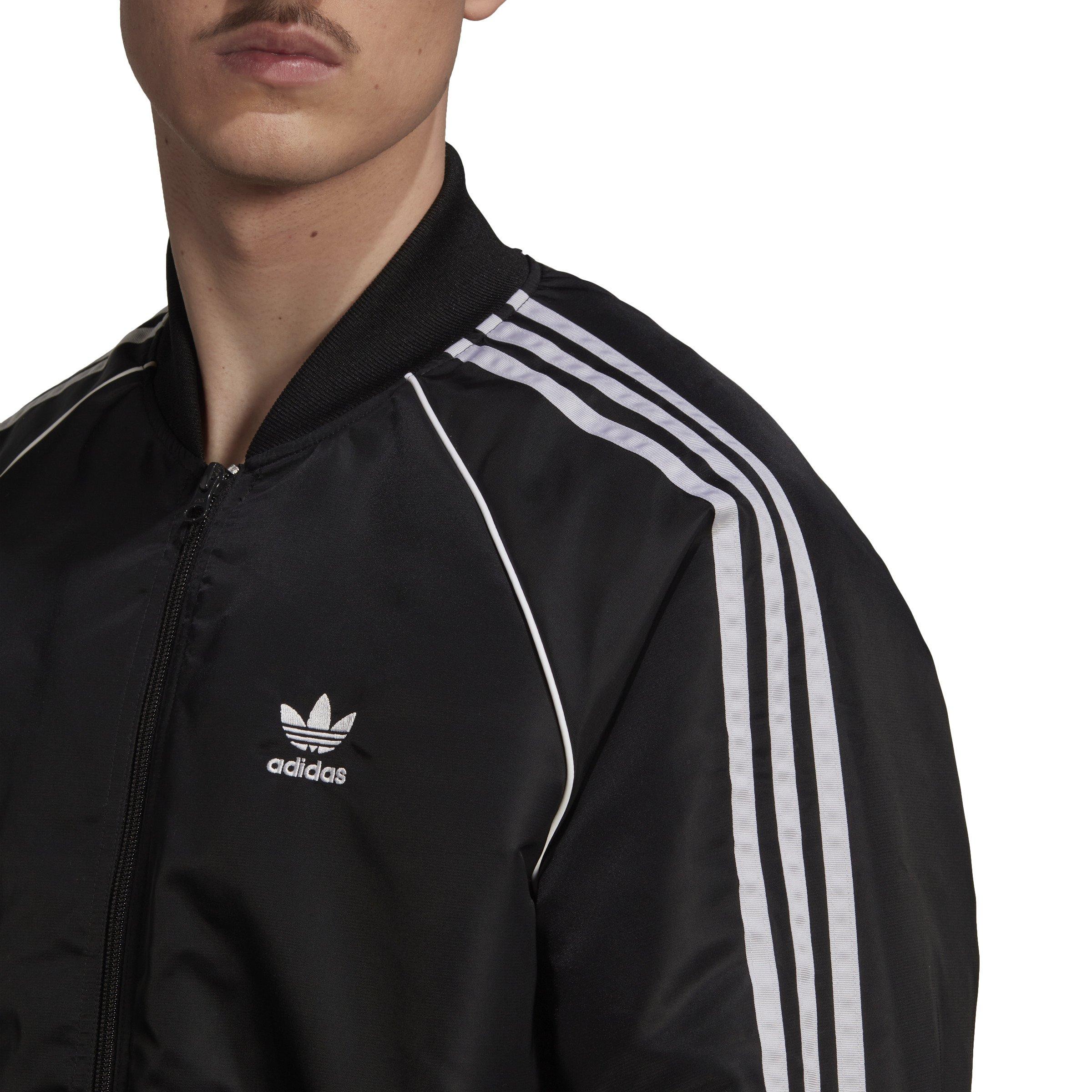 Fracaso Justicia Sherlock Holmes adidas Men's Quilted SST 3-Stripes Bomber Jacket-Black/White