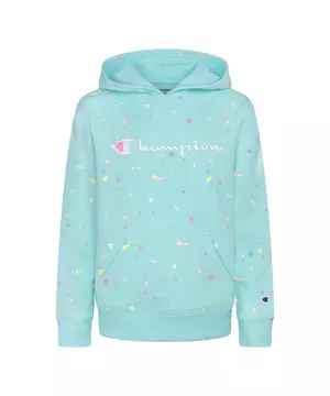 Kids Full Zip Hoodie Sweatshirt Fleece Lined Blue Paint Splatter Unisex NEW 