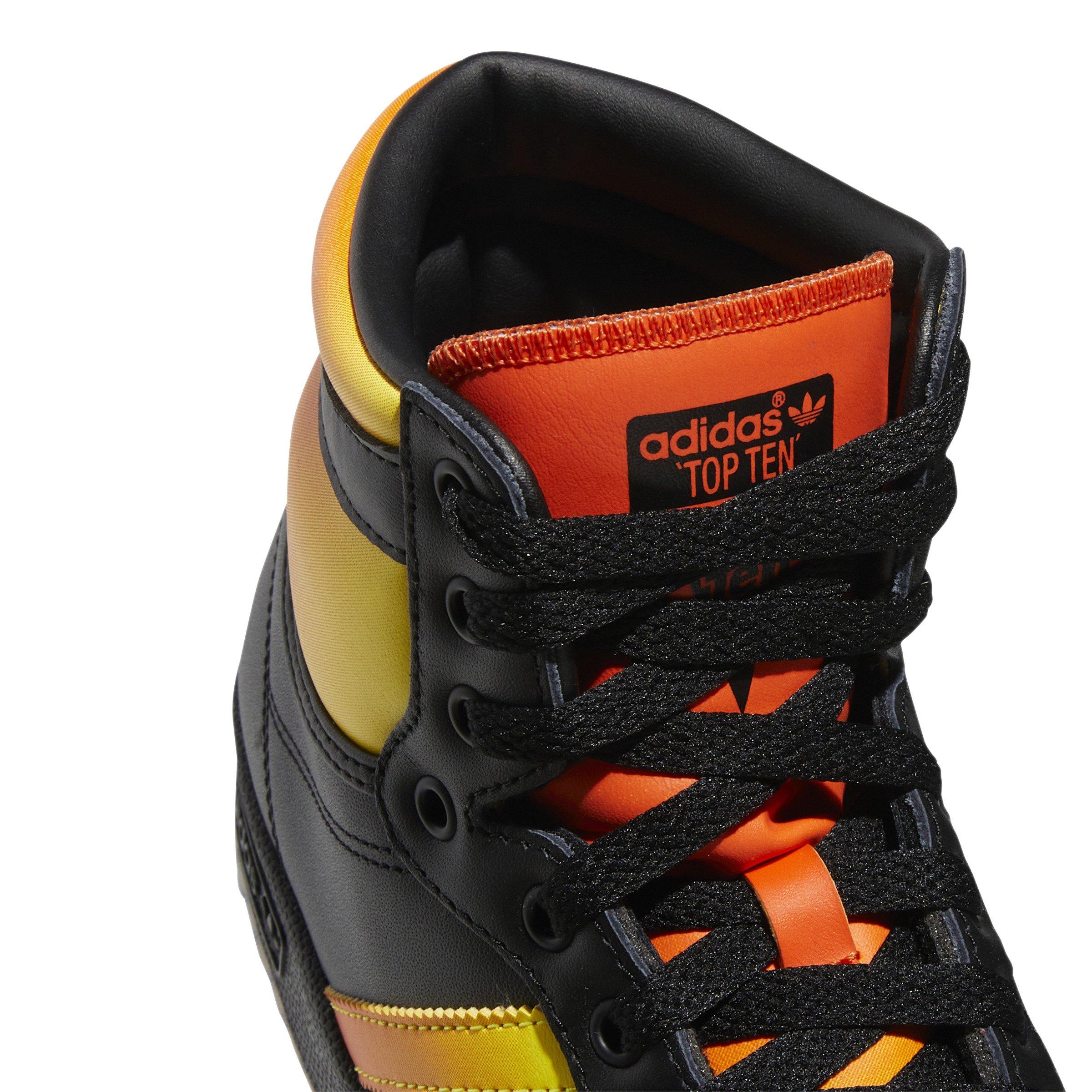 Black and clearance orange high tops