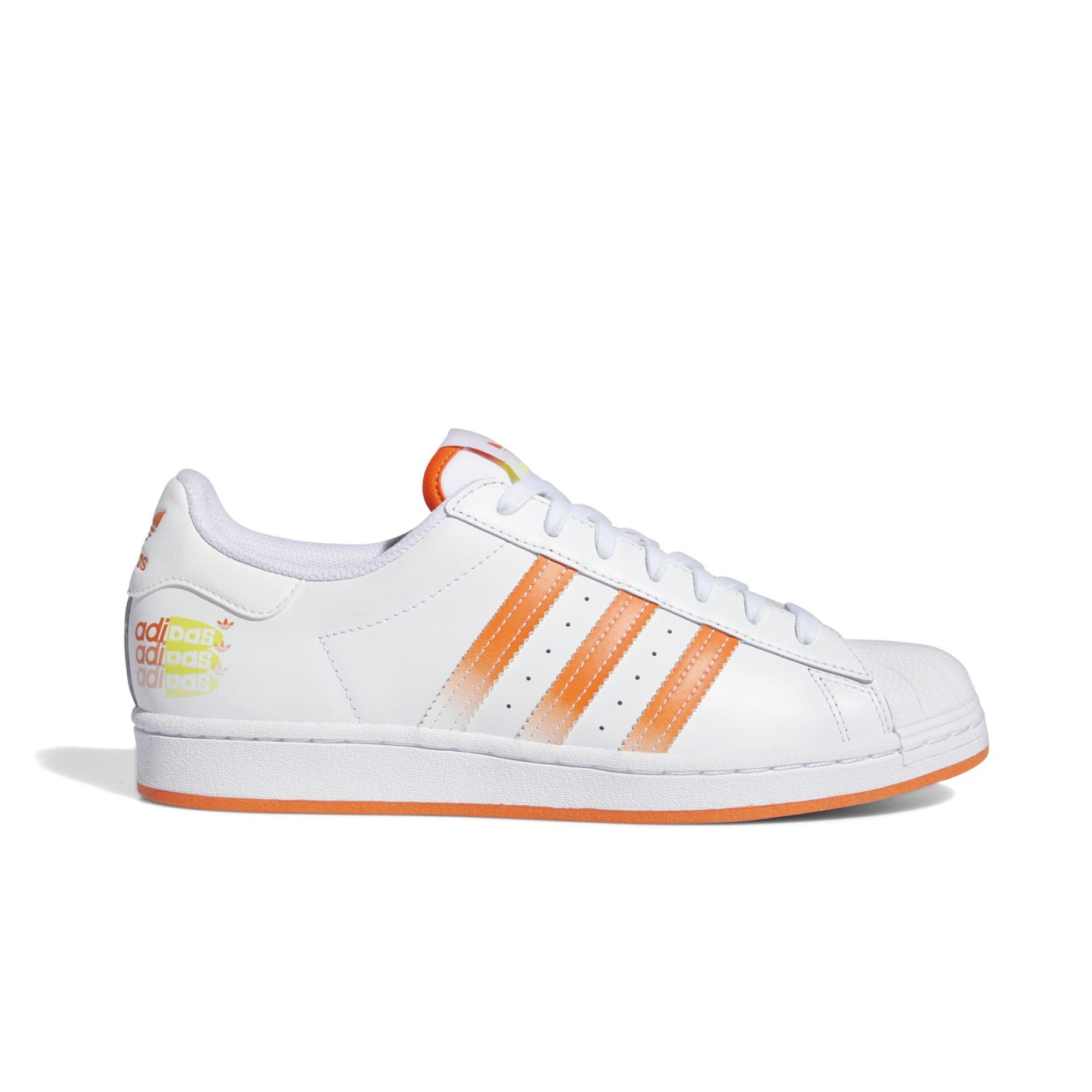 adidas Superstar White/Orange Men's Shoe - Hibbett