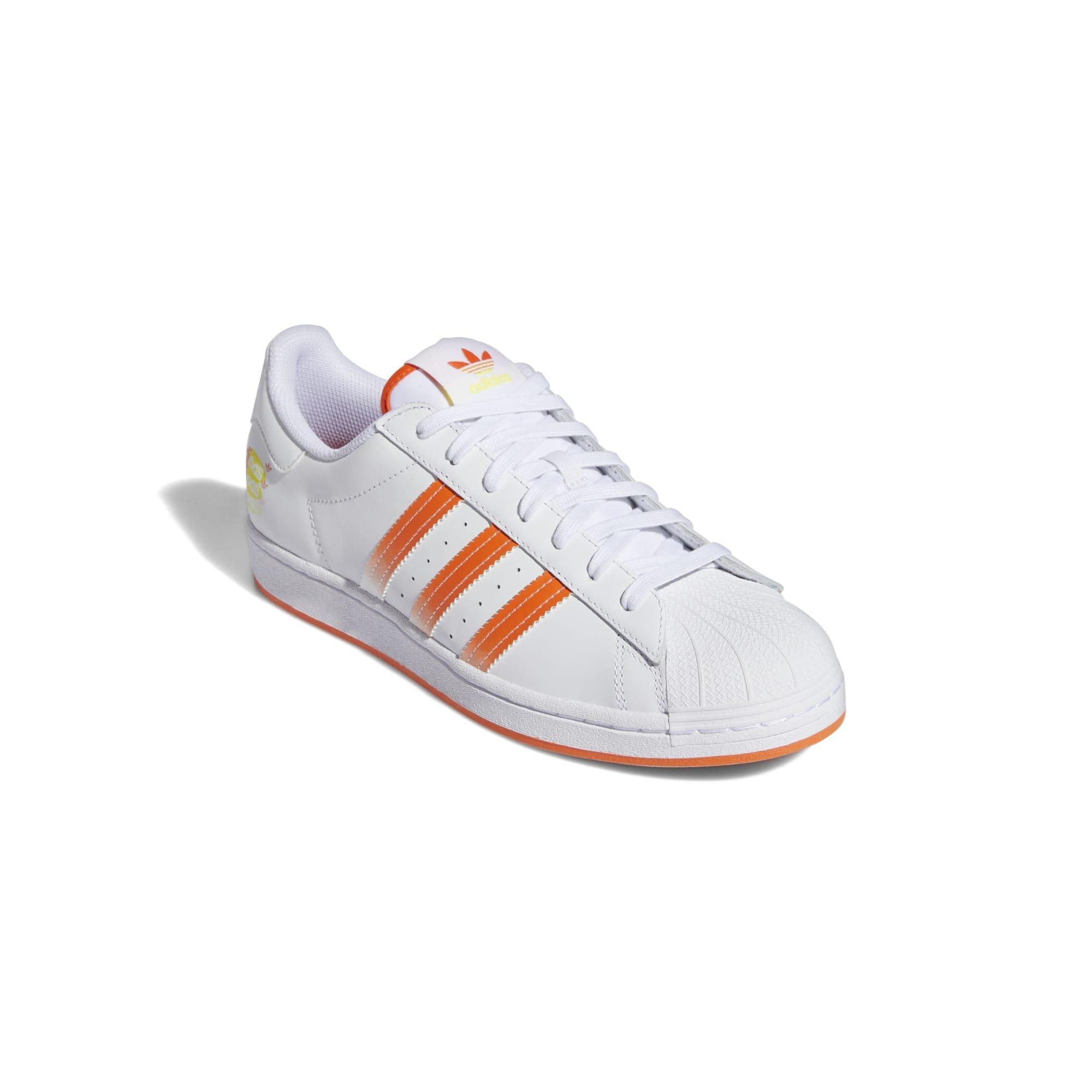 adidas Superstar White/Orange Men's Shoe - Hibbett