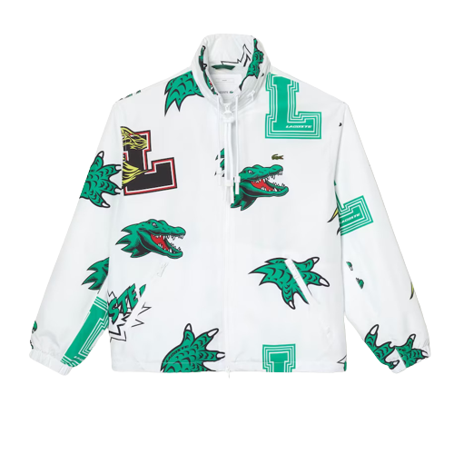 Lacoste Men's Cartoon Crocodile Jacket-White - Hibbett | City Gear