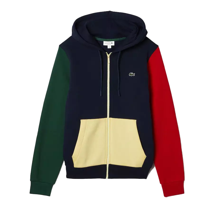 Lacoste Men's Colorblock Fleece Full-Zip Hoodie-Multi-Color - MULTI-COLOR