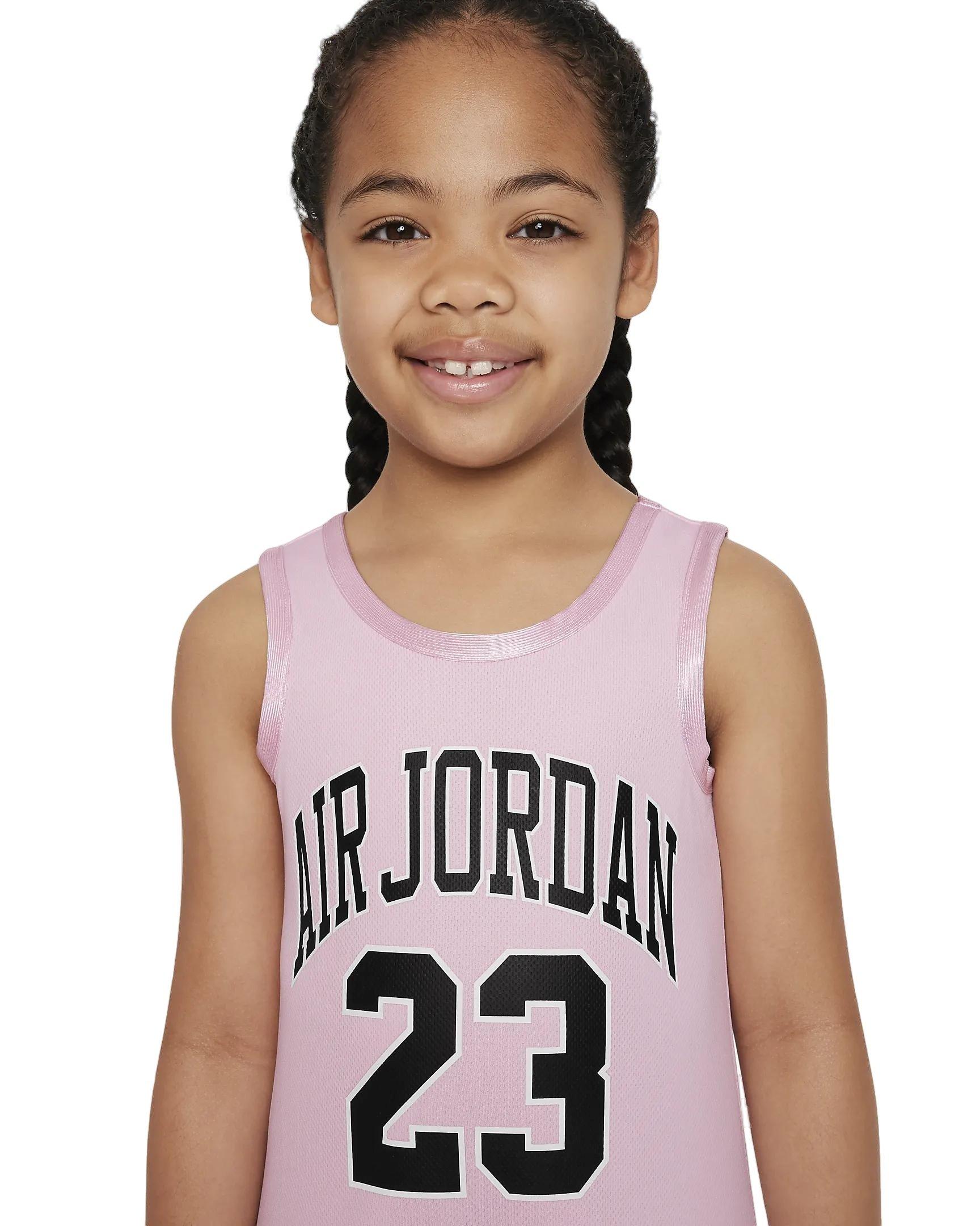 Jordan Little Girls' Jersey Tank Dress-Pink - PINK Thumbnail View 3