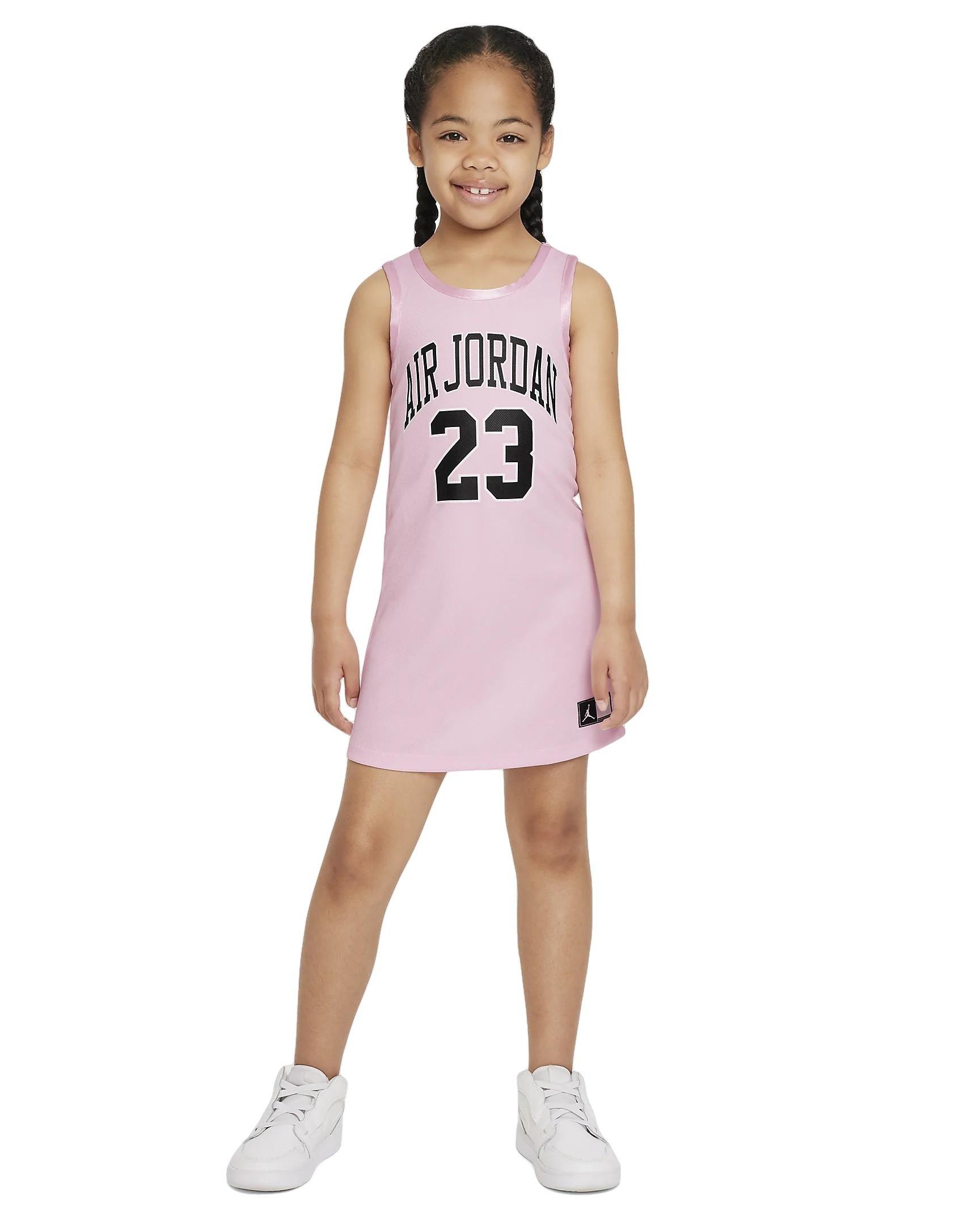 Jordan Little Girls' Jersey Tank Dress-Pink - PINK Thumbnail View 4