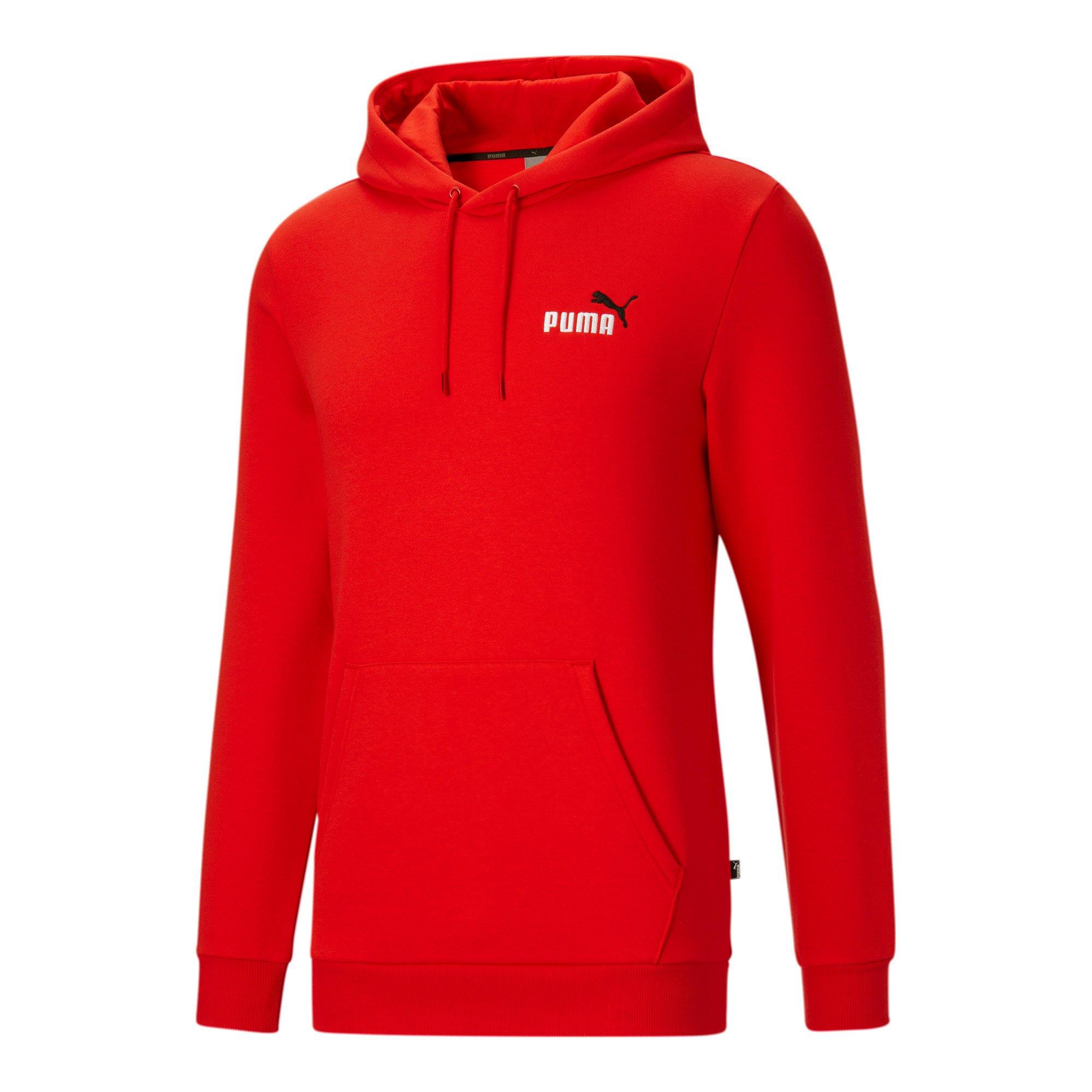 Puma Men's Essentials Logo Embossed Hoodie - Red - Hibbett | City Gear