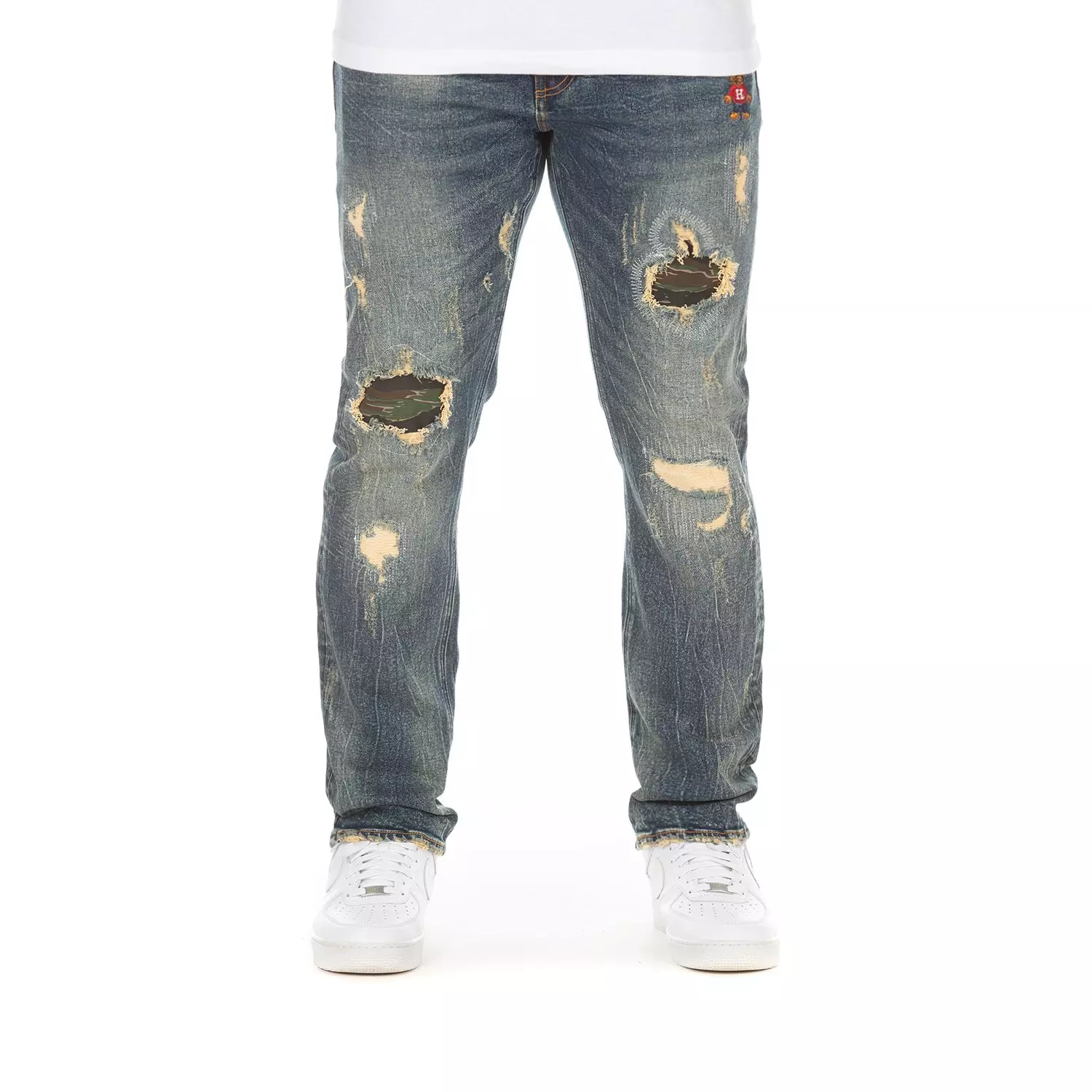 Hustle Gang Men's Earner Regular Fit Medium Wash Jeans - BLUE