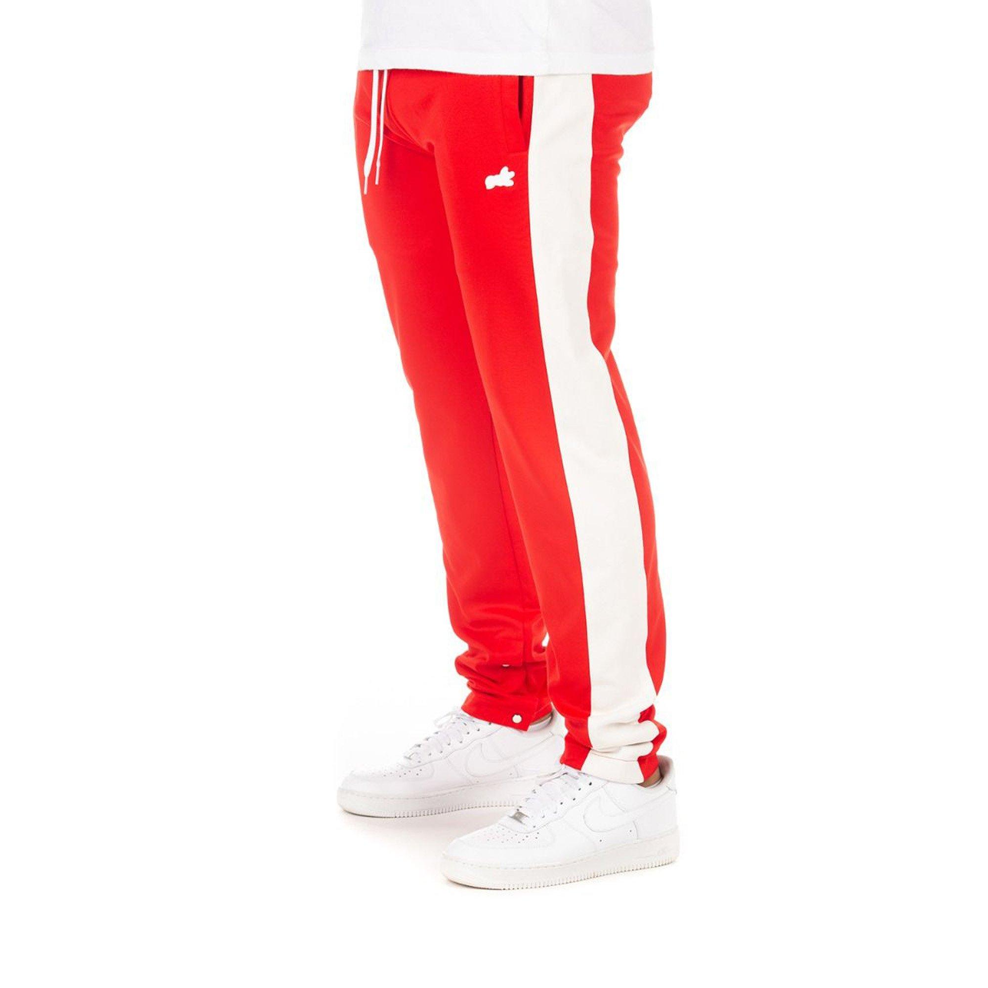 White red store track pants