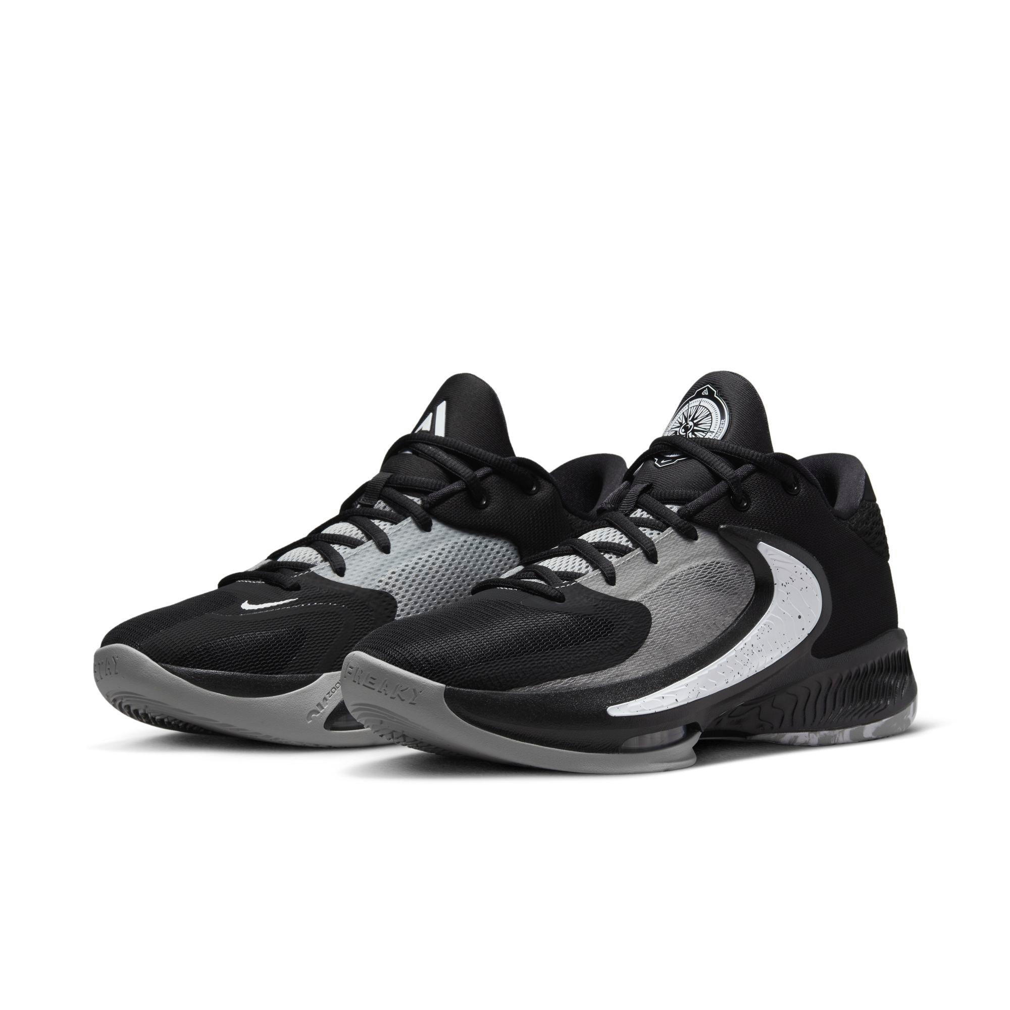 Nike Zoom Freak 4 "Zeus" Men's Basketball Shoe - BLACK/WHITE/GREY Thumbnail View 8
