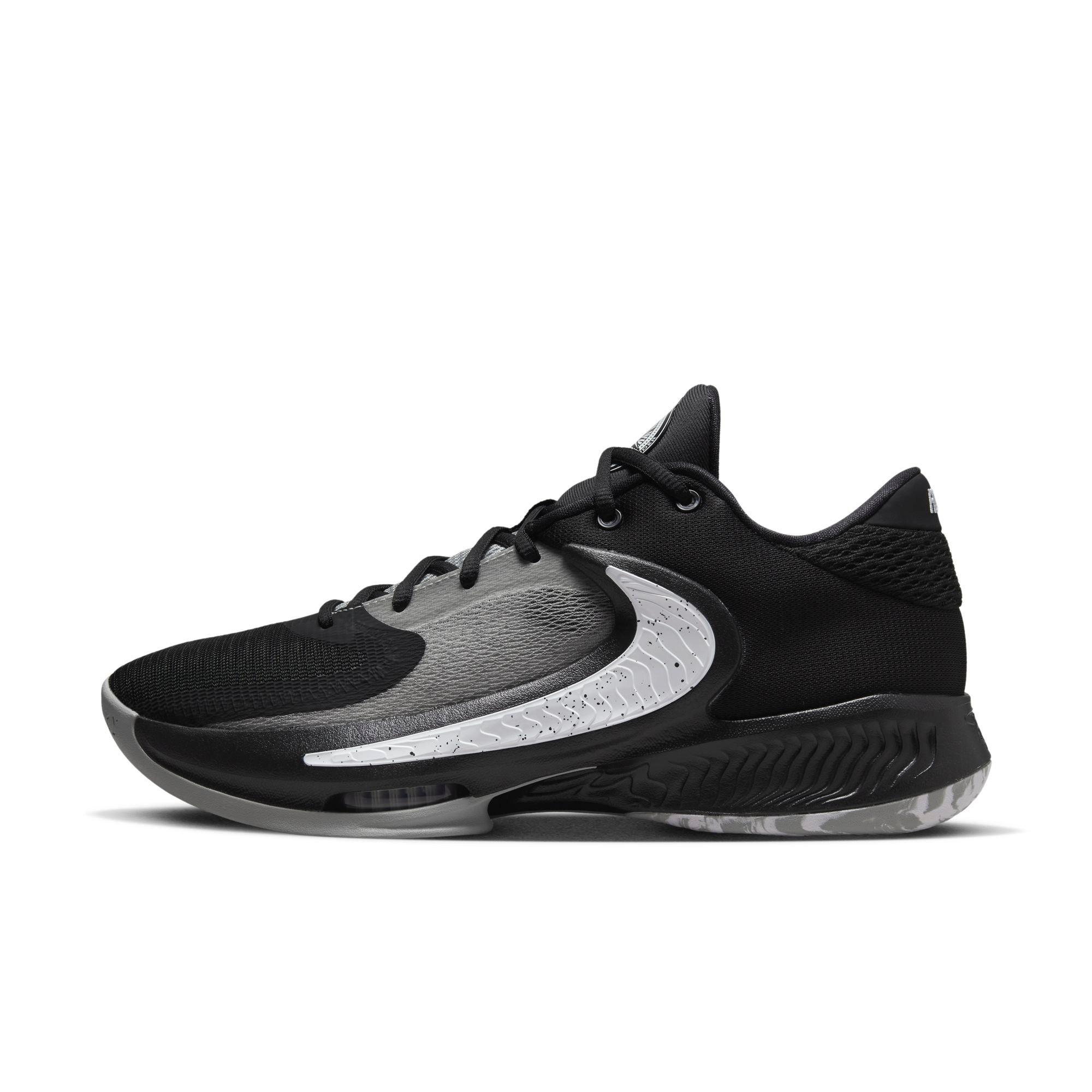 Nike Zoom Freak 4 "Zeus" Men's Basketball Shoe - BLACK/WHITE/GREY Thumbnail View 6