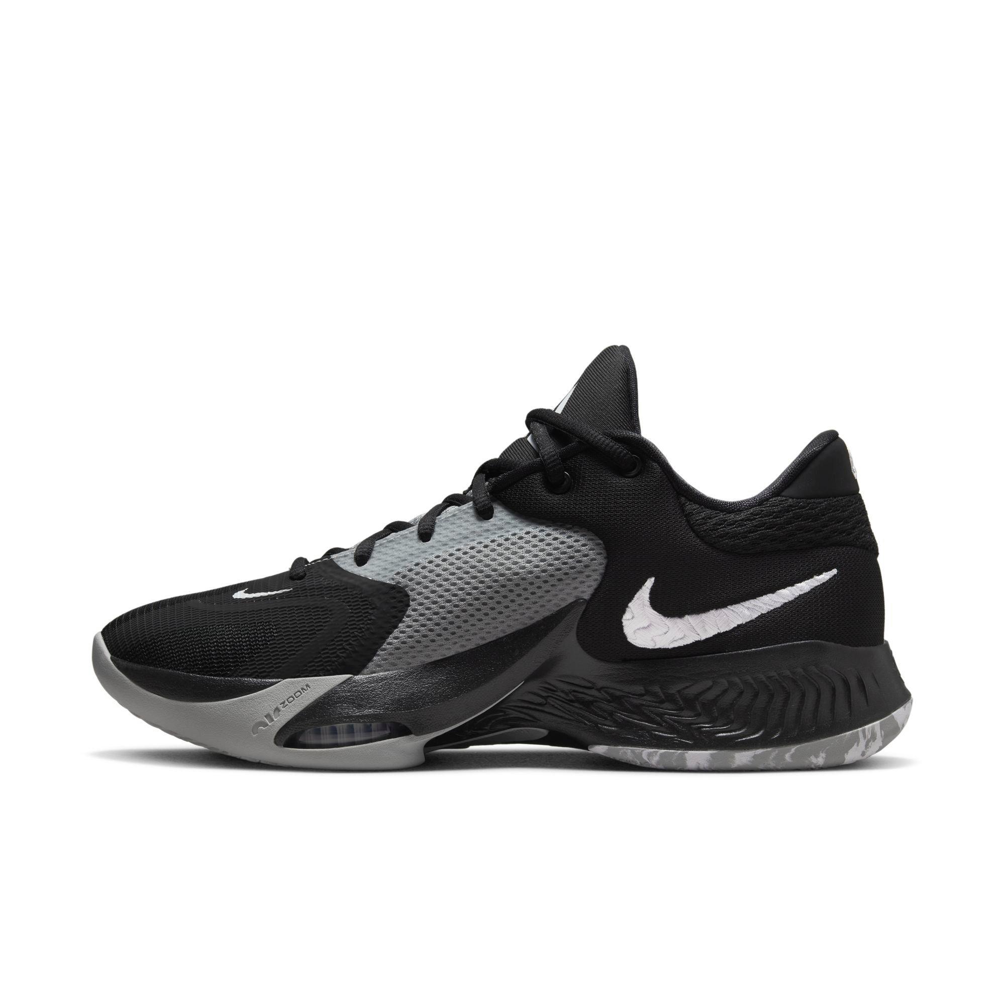 Nike Zoom Freak 4 "Zeus" Men's Basketball Shoe - BLACK/WHITE/GREY Thumbnail View 7