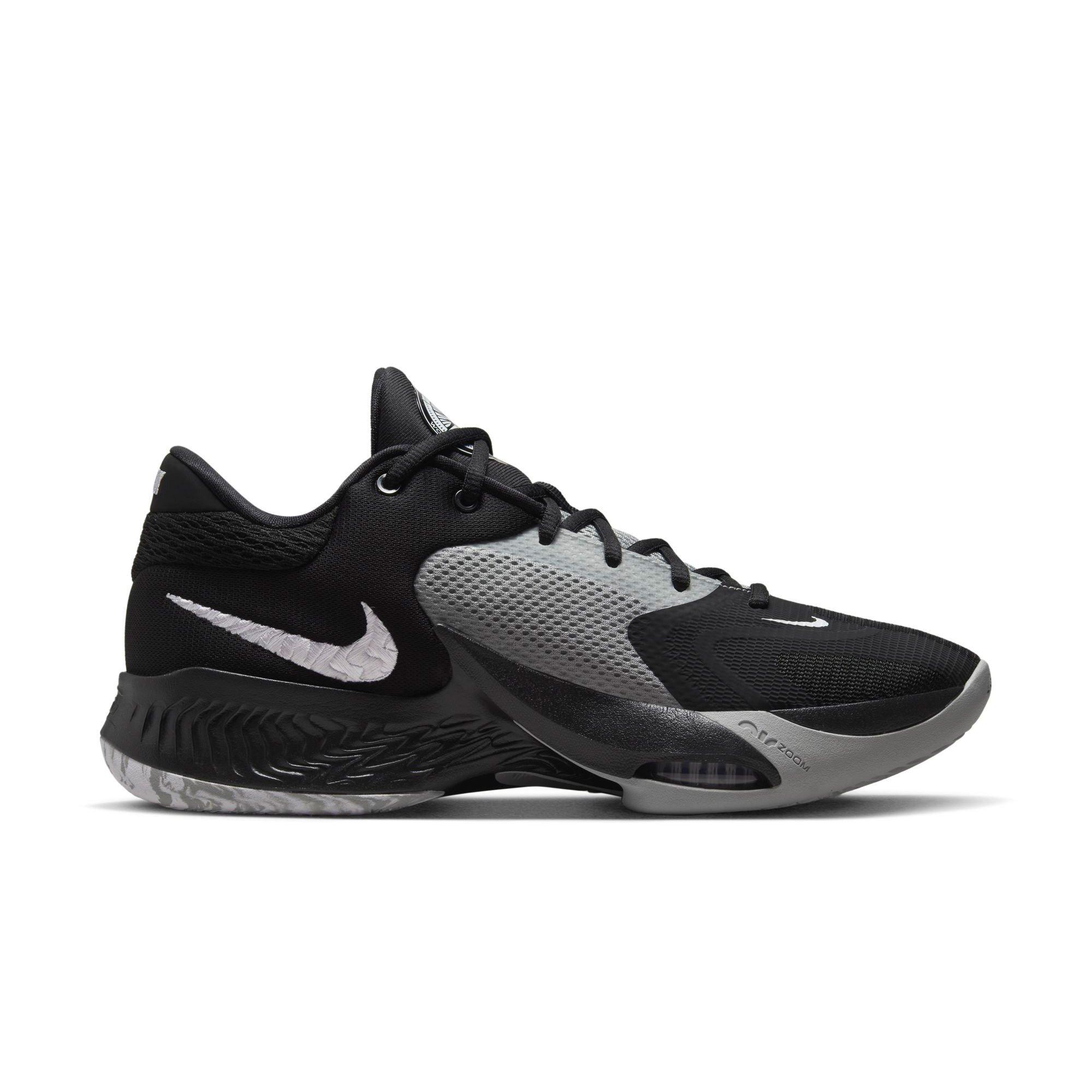 Nike Zoom Freak 4 "Zeus" Men's Basketball Shoe - BLACK/WHITE/GREY Thumbnail View 2