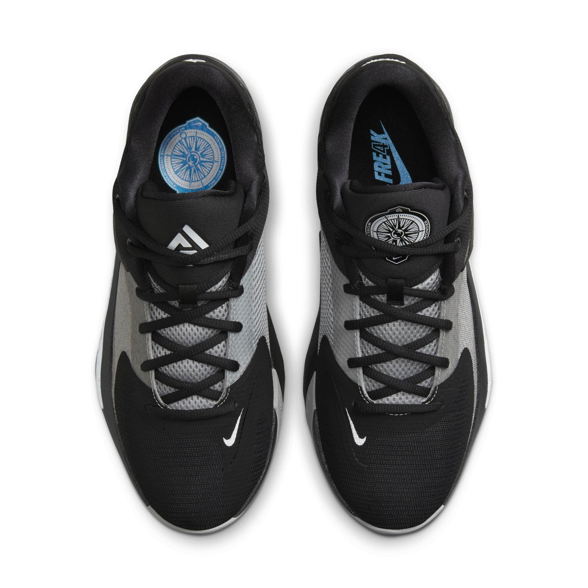 Nike Zoom Freak 4 "Zeus" Men's Basketball Shoe - BLACK/WHITE/GREY Thumbnail View 9
