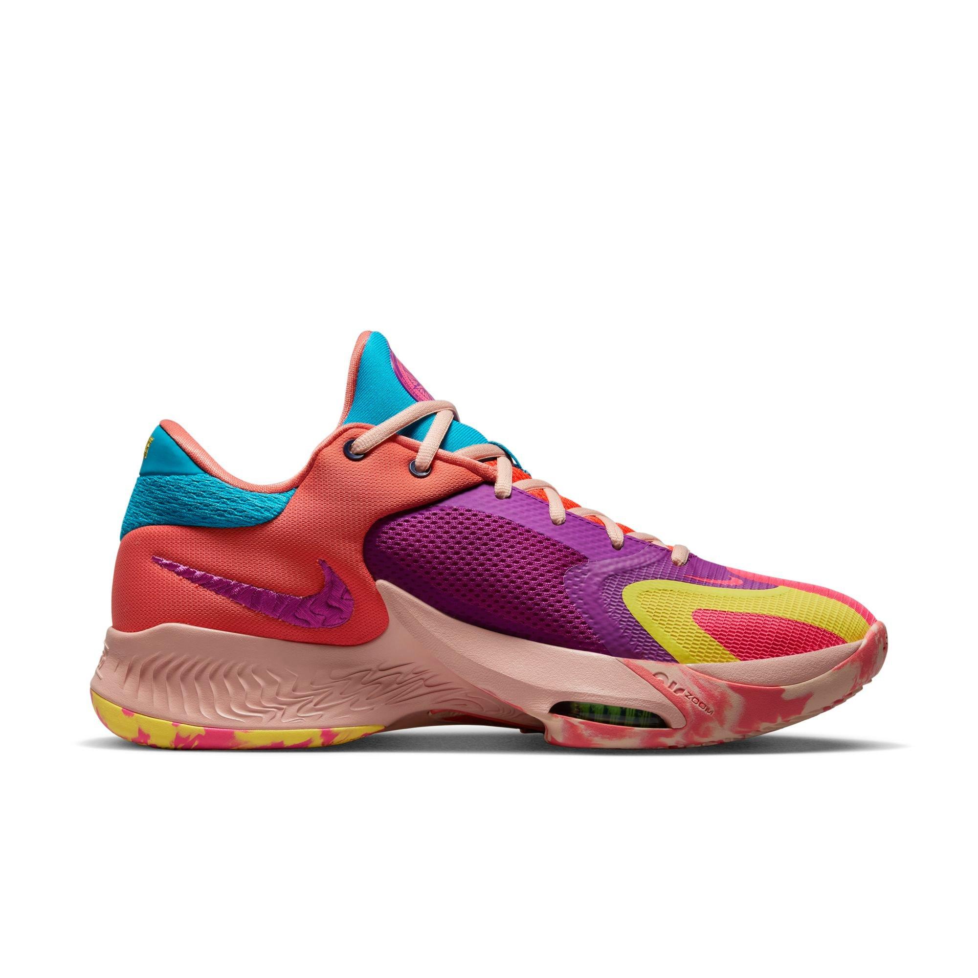 Purple yellow blue hot sale pink nikes