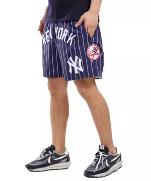 Pro Standard Men's New York Yankees Pinstripe Woven Shorts - Navy - Hibbett