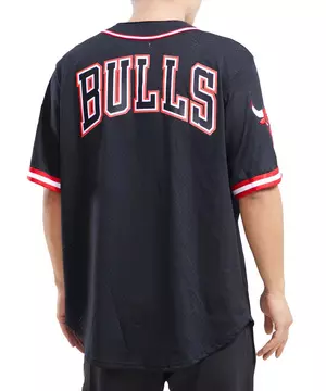 Pro Standard Mens Chicago Bulls Black White Red Mesh Jersey