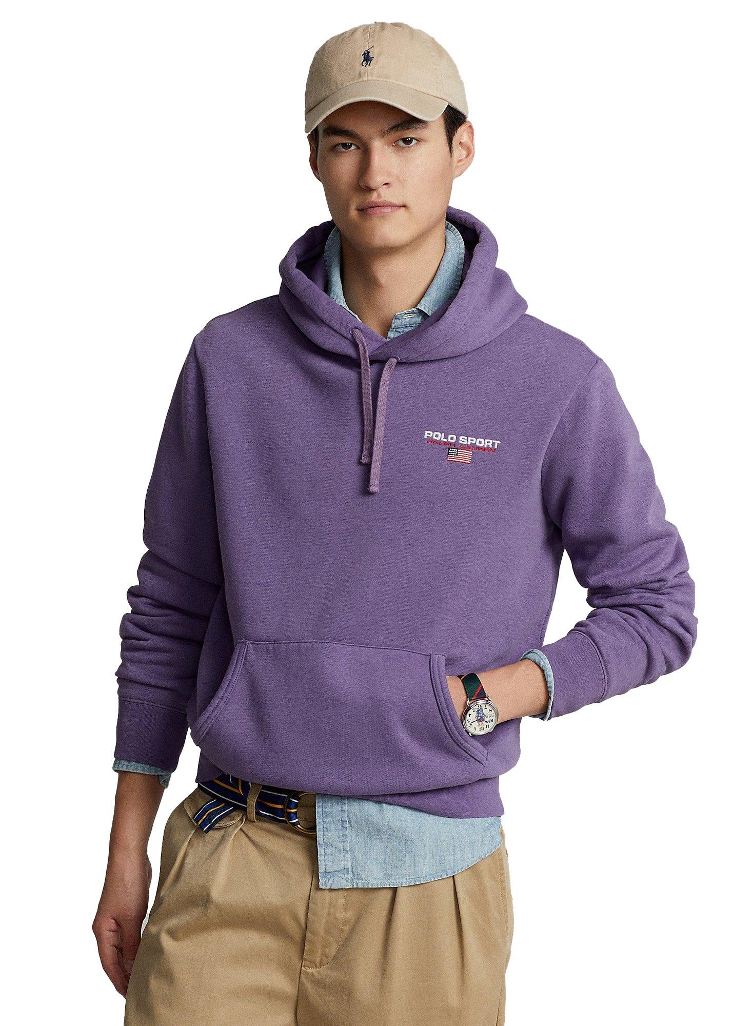 Purple polo hot sale hoodie mens