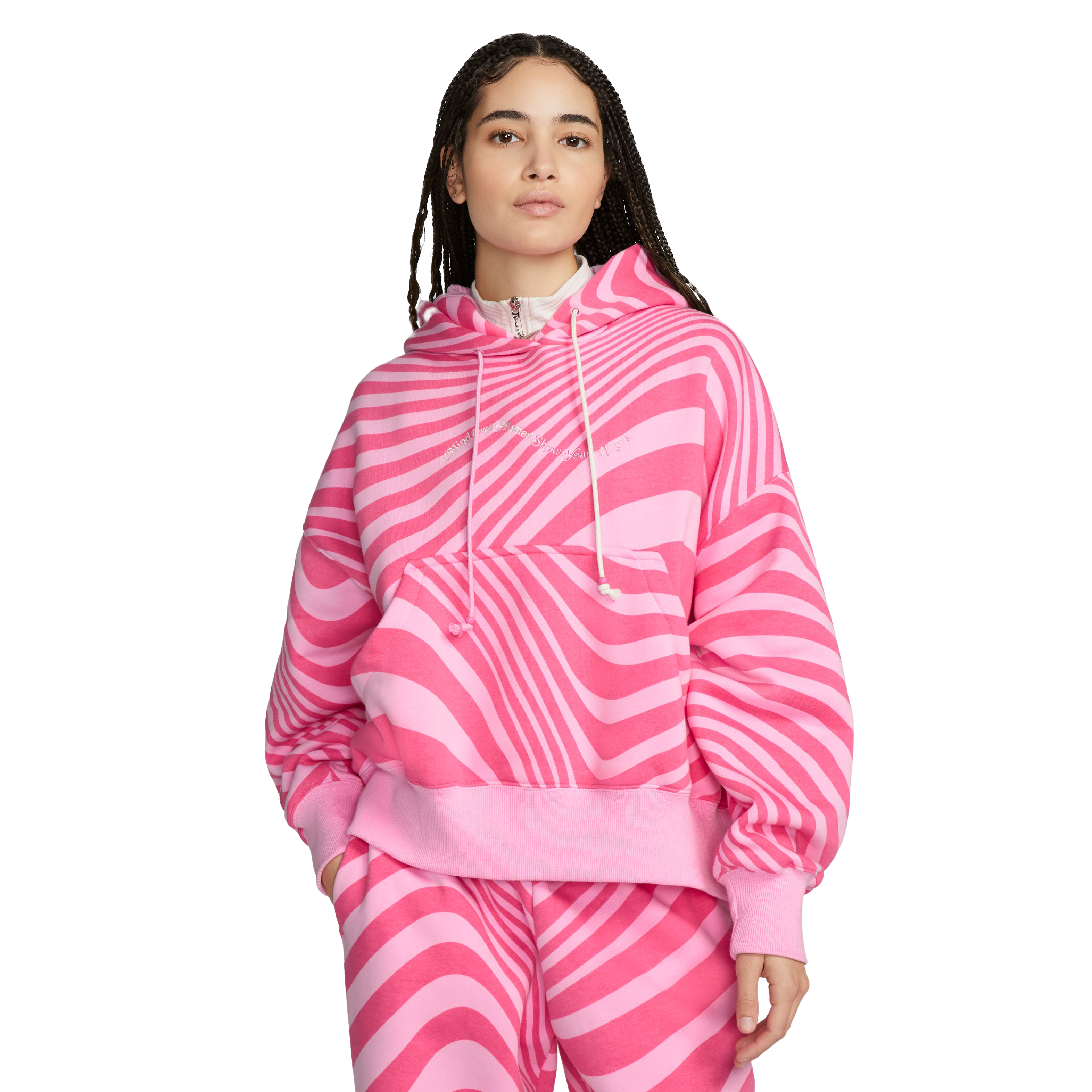 Nike Women's Sportswear Gel Phoenix Fleece Pullover Hoodie-Pink​ - | City Gear